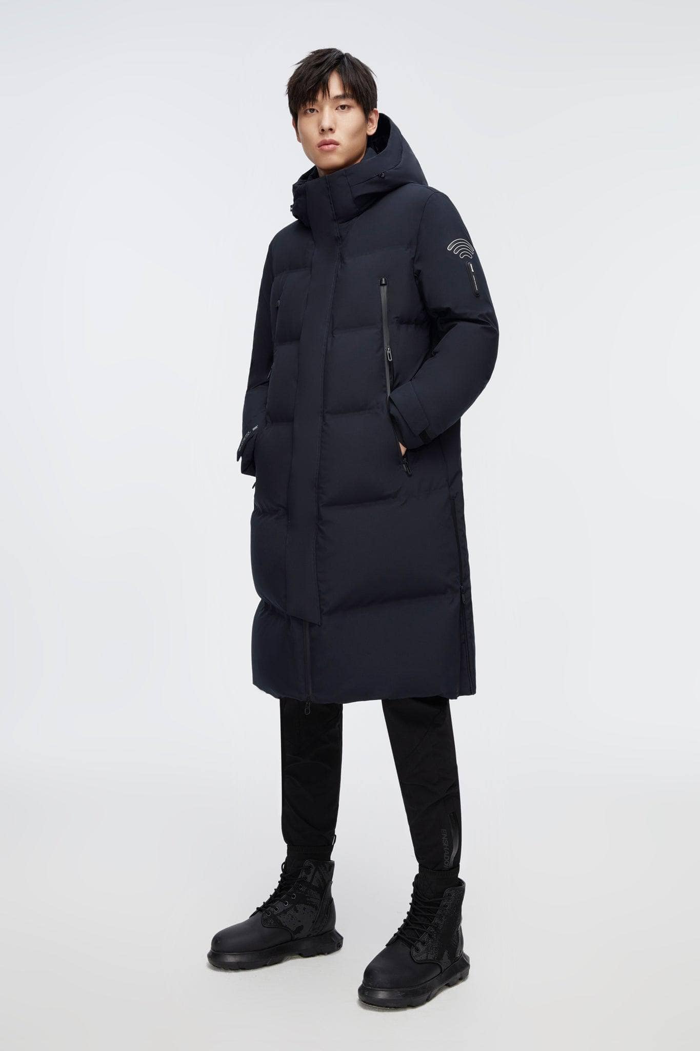 Long goose down jacket hotsell