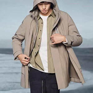 Bosideng Men's Classic Graphic Puffer Coat, Casual Slightly Stretch  Breathable Zip Up Loose Hooded Jacket For Outdoor Winter, Men's Clothing -  Temu Austria