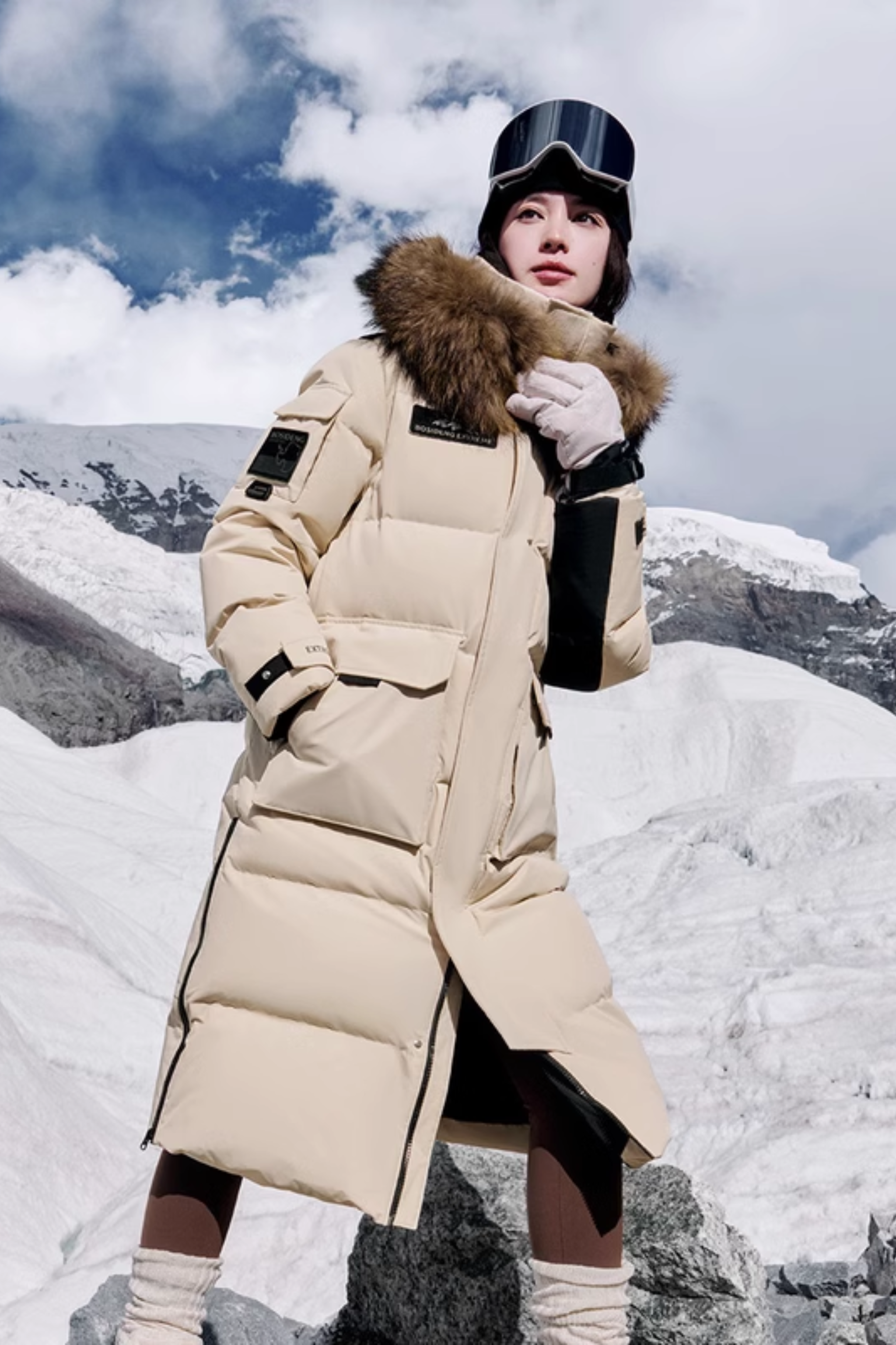 Classic Extreme Full-length Goose Down Parka With Fur Hood