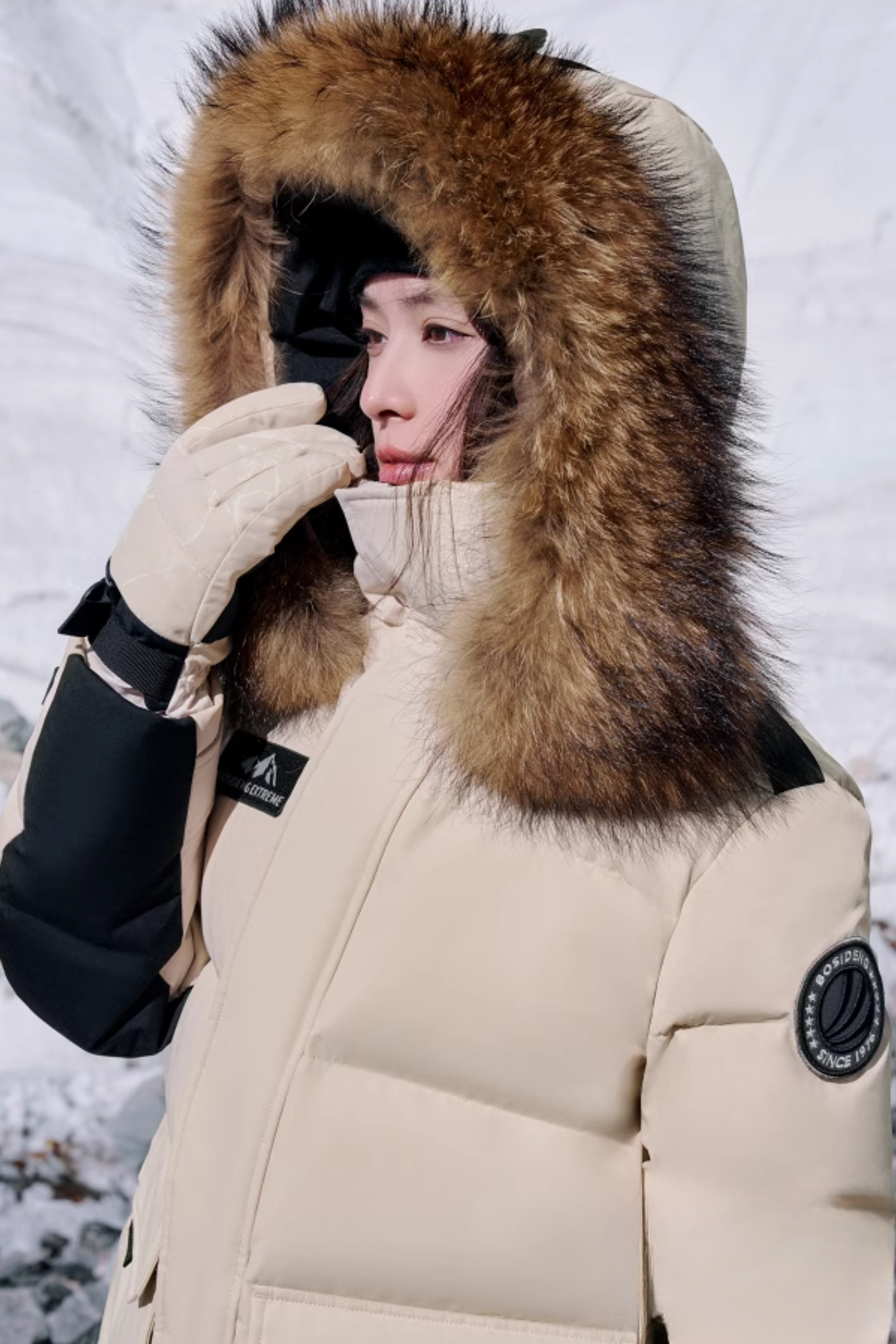 Classic Extreme Full-length Goose Down Parka With Fur Hood