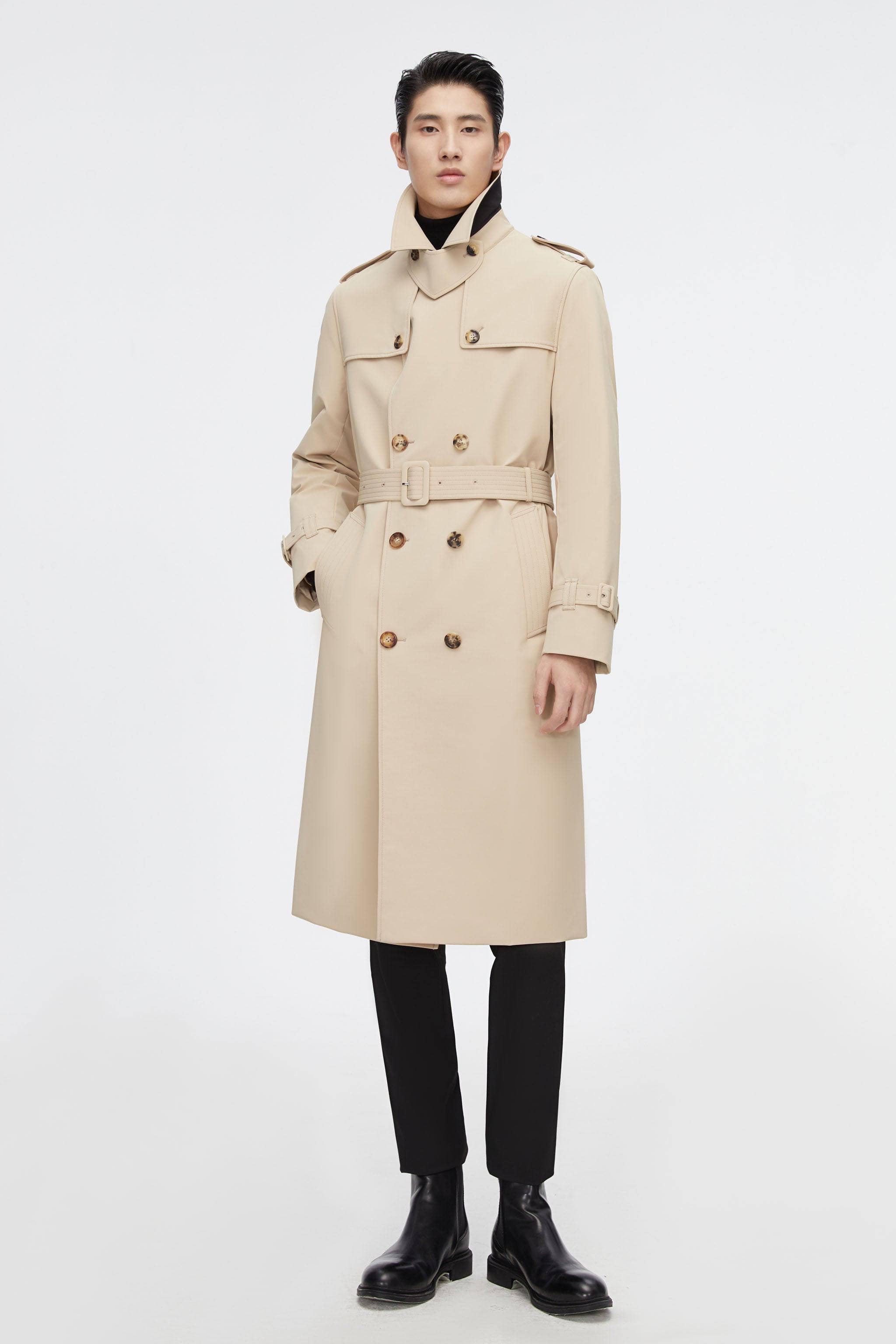 Premium Mens Goose Down Full Length Trench | Bosideng