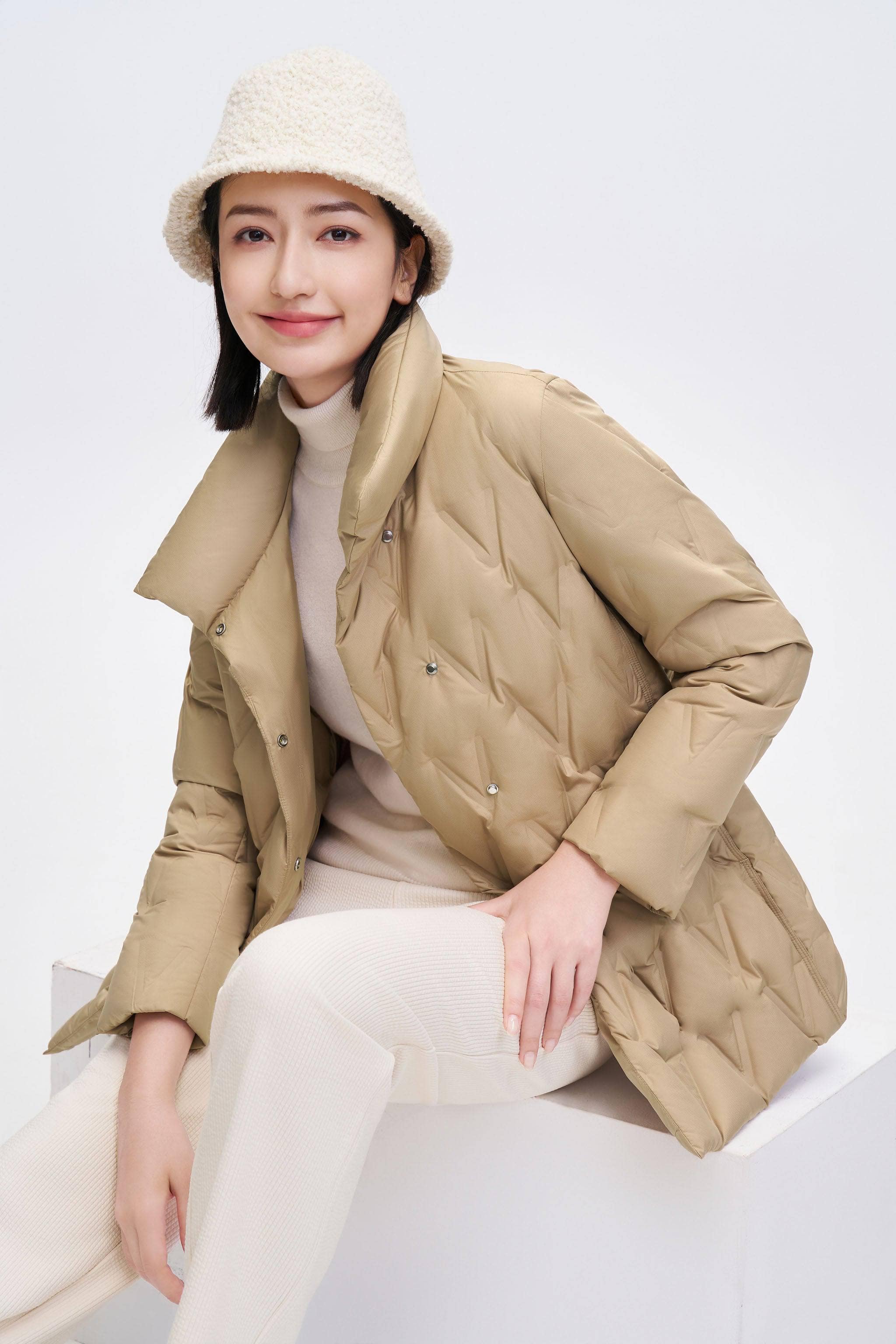 Women's Goose Down Belted Coat