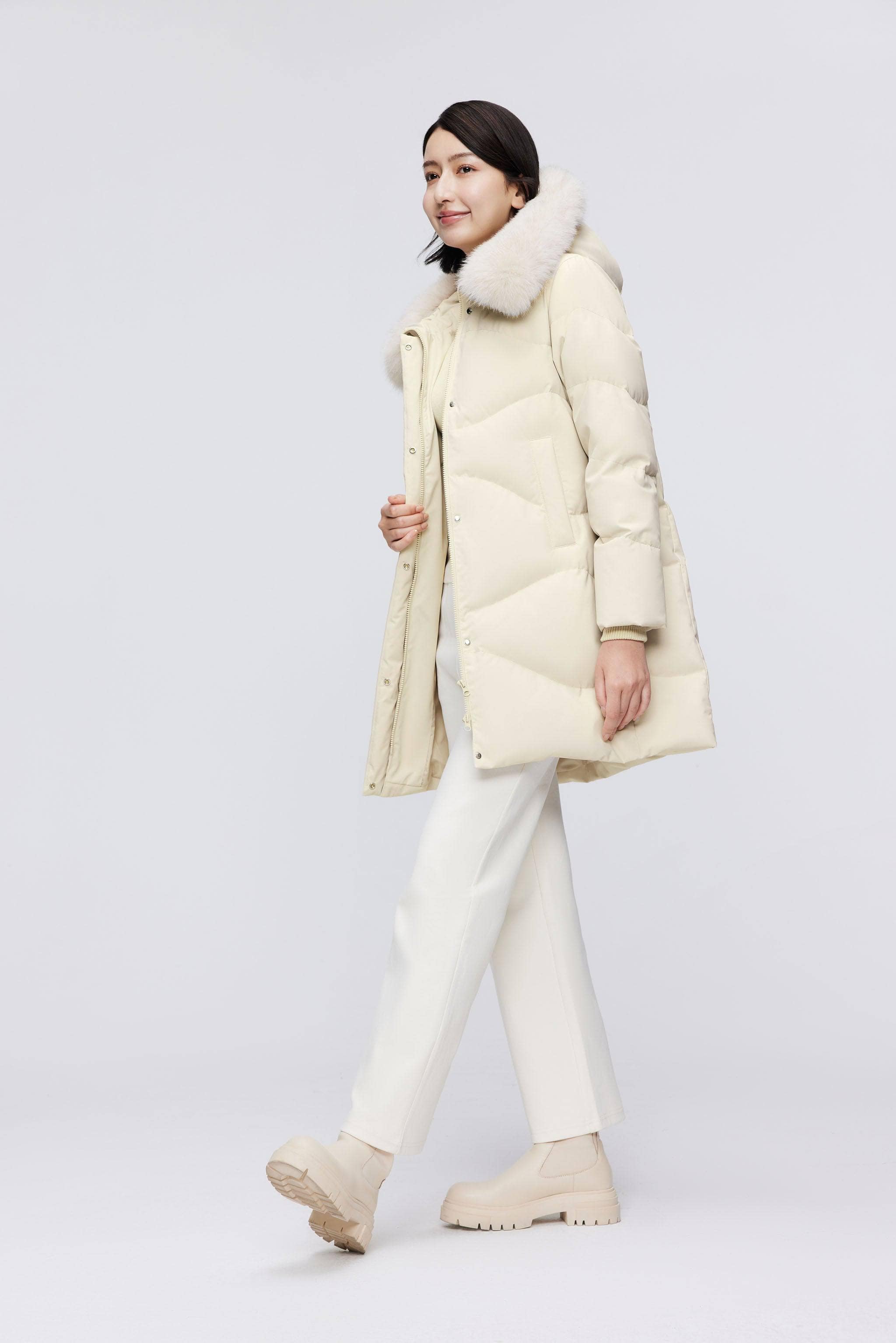 Women's Classic Casual Down Parka with Fur 5126