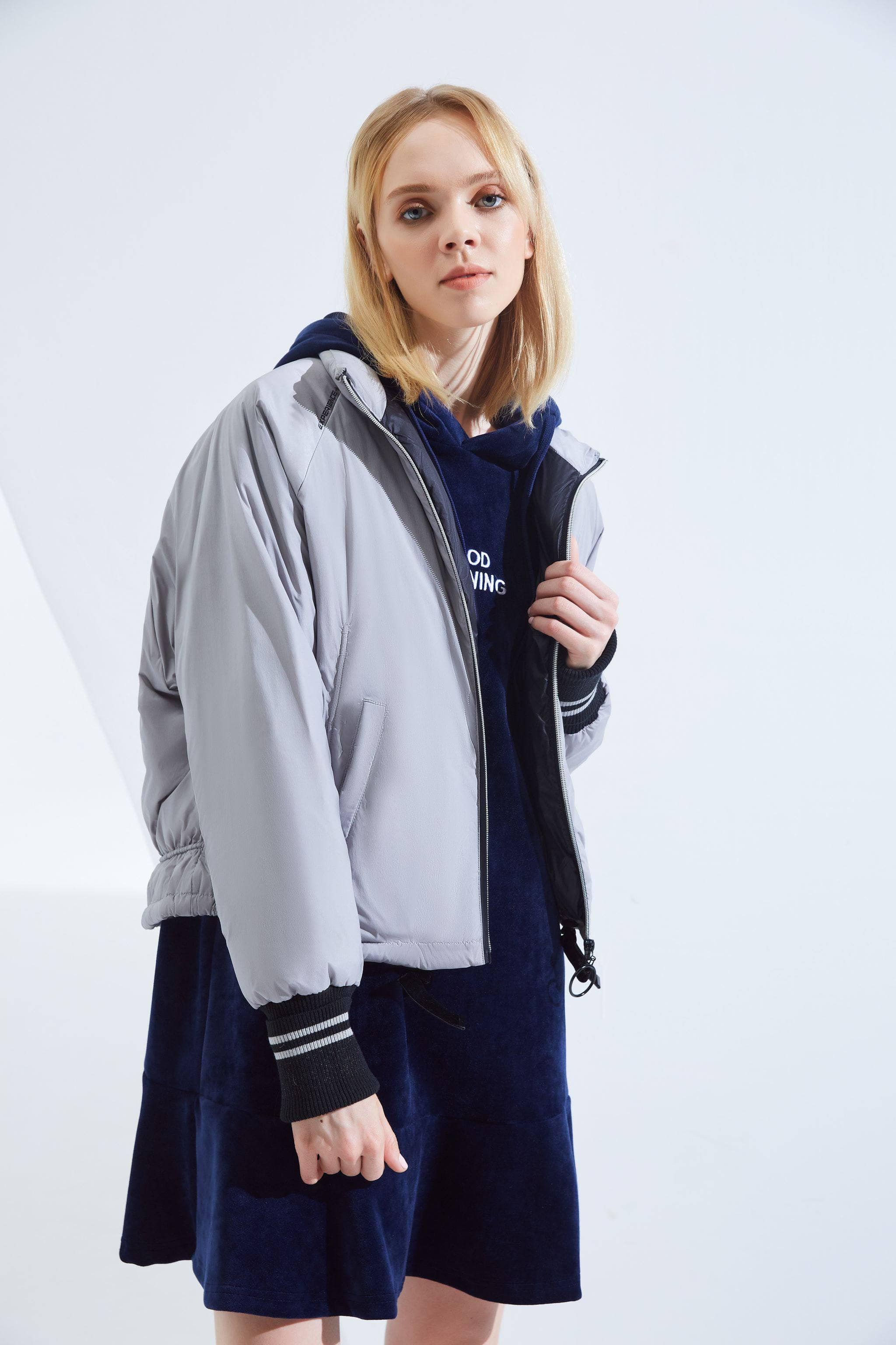 BOSIDENG Short Bomber Down Jacket 12 / Grey