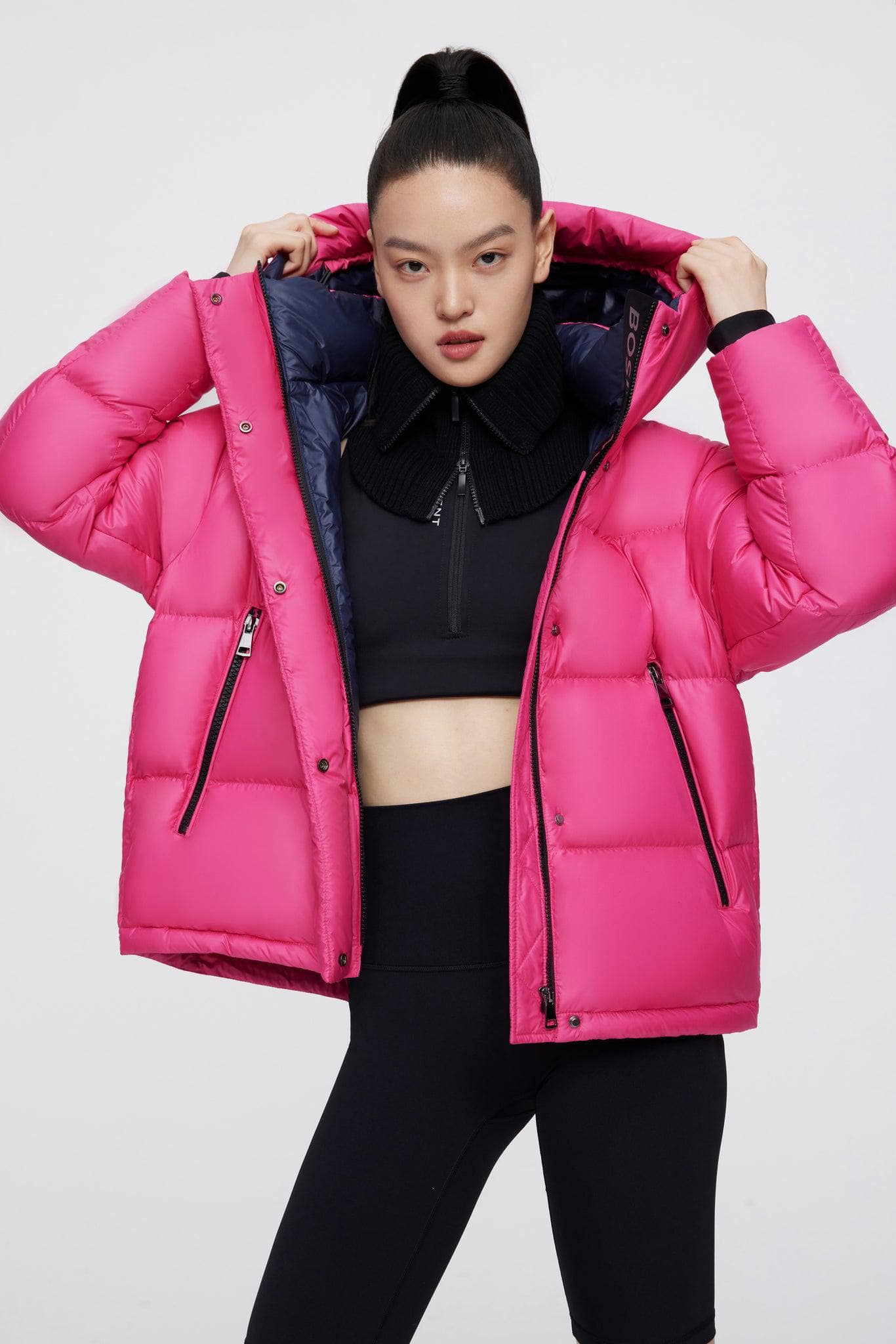 BOSIDENG 2022 High Fashion Short Puffer Jacket 4 / Rose Pink