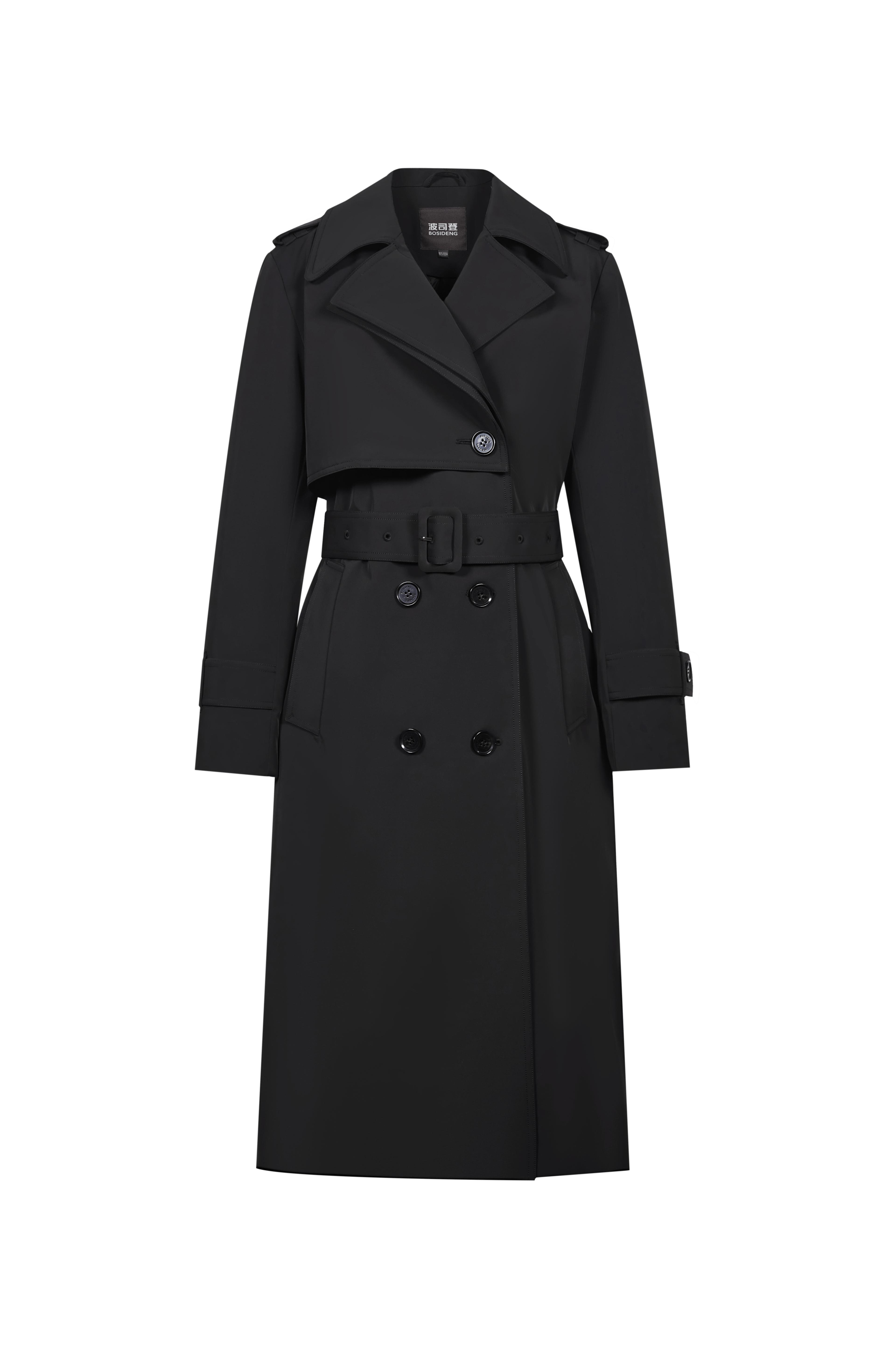 BOSIDENG 2022 Full Length Detachable Goose Down Trench Coat Jacket 6 / Black