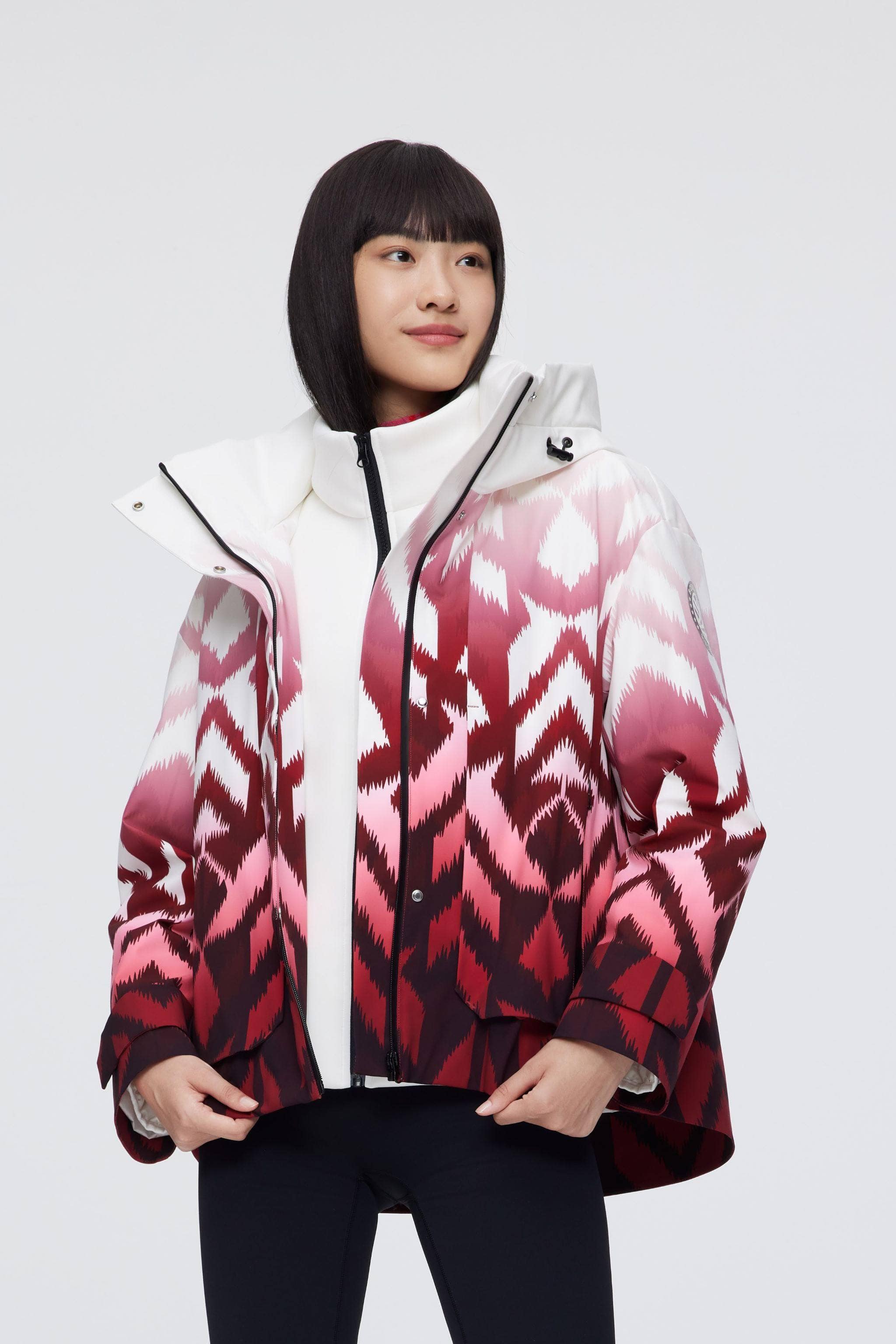 BOSIDENG 2022 3 in 1 Short Goose Down Jacket Jacket 6 / Rose Red Flower