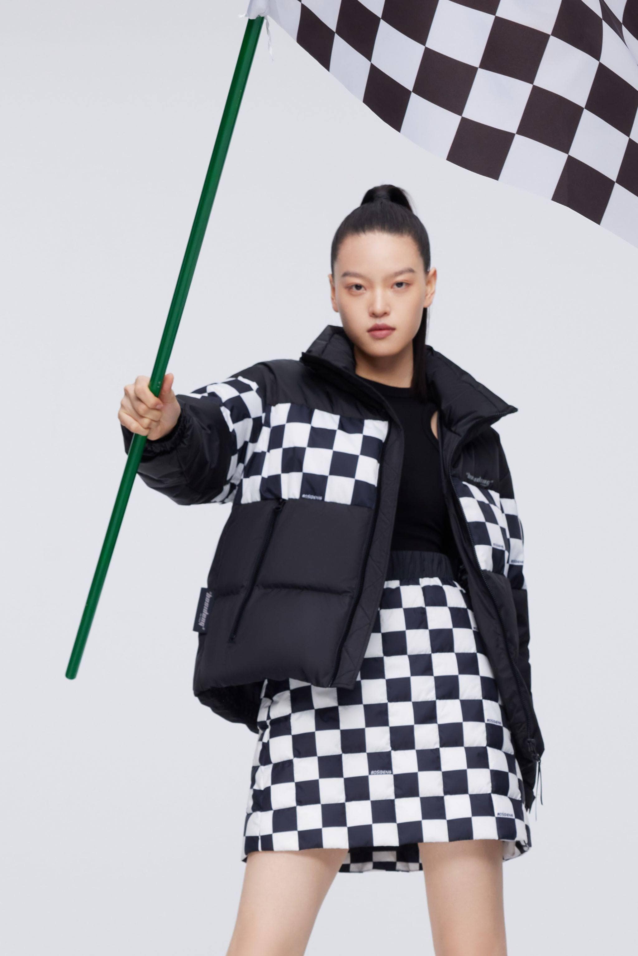 BOSIDENG 2022 Checkerboard Short Down Puffer Jacket