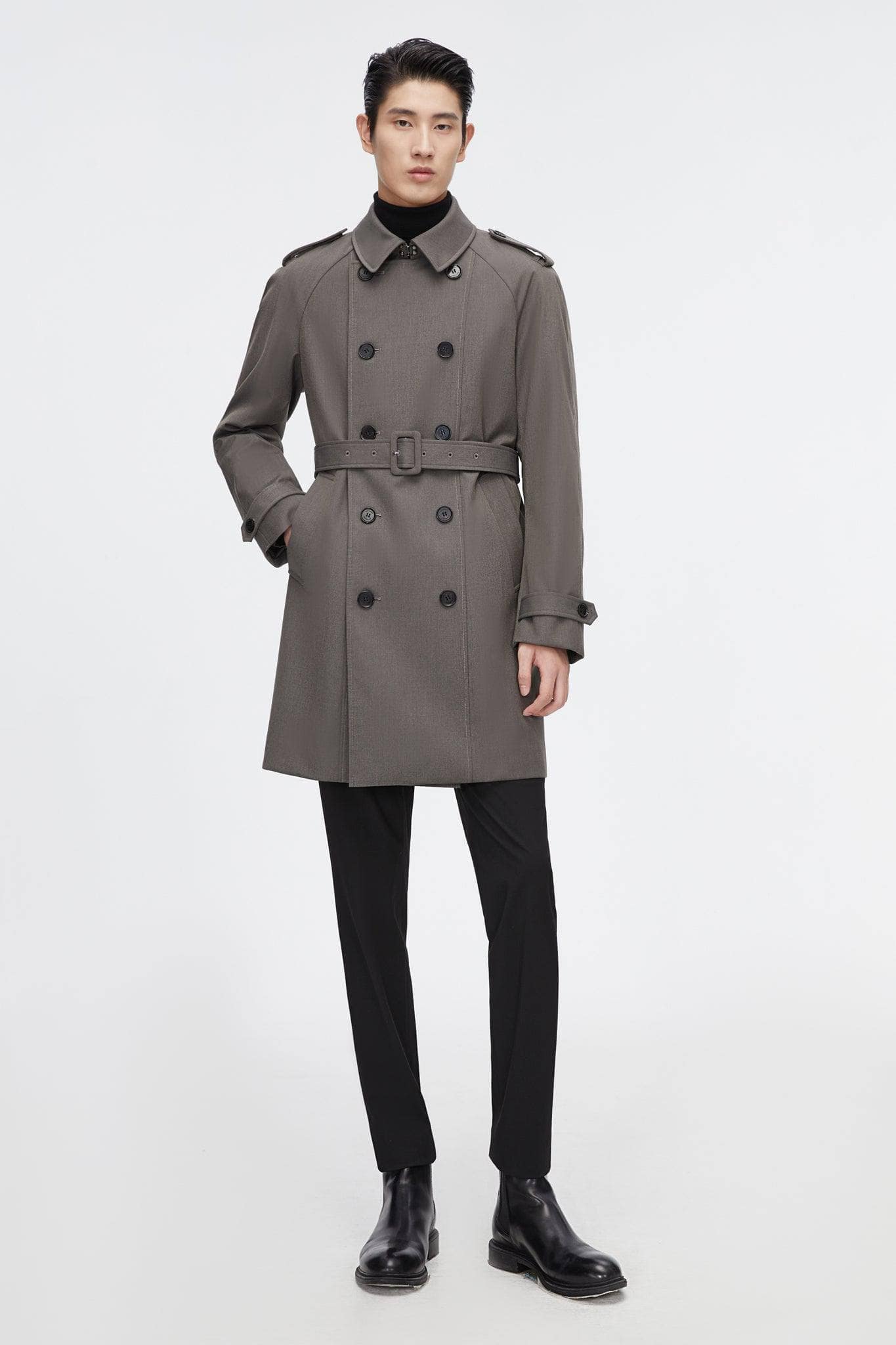 BOSIDENG 2022 Mid-length Detachable Goose Down Trench Coat Jacket