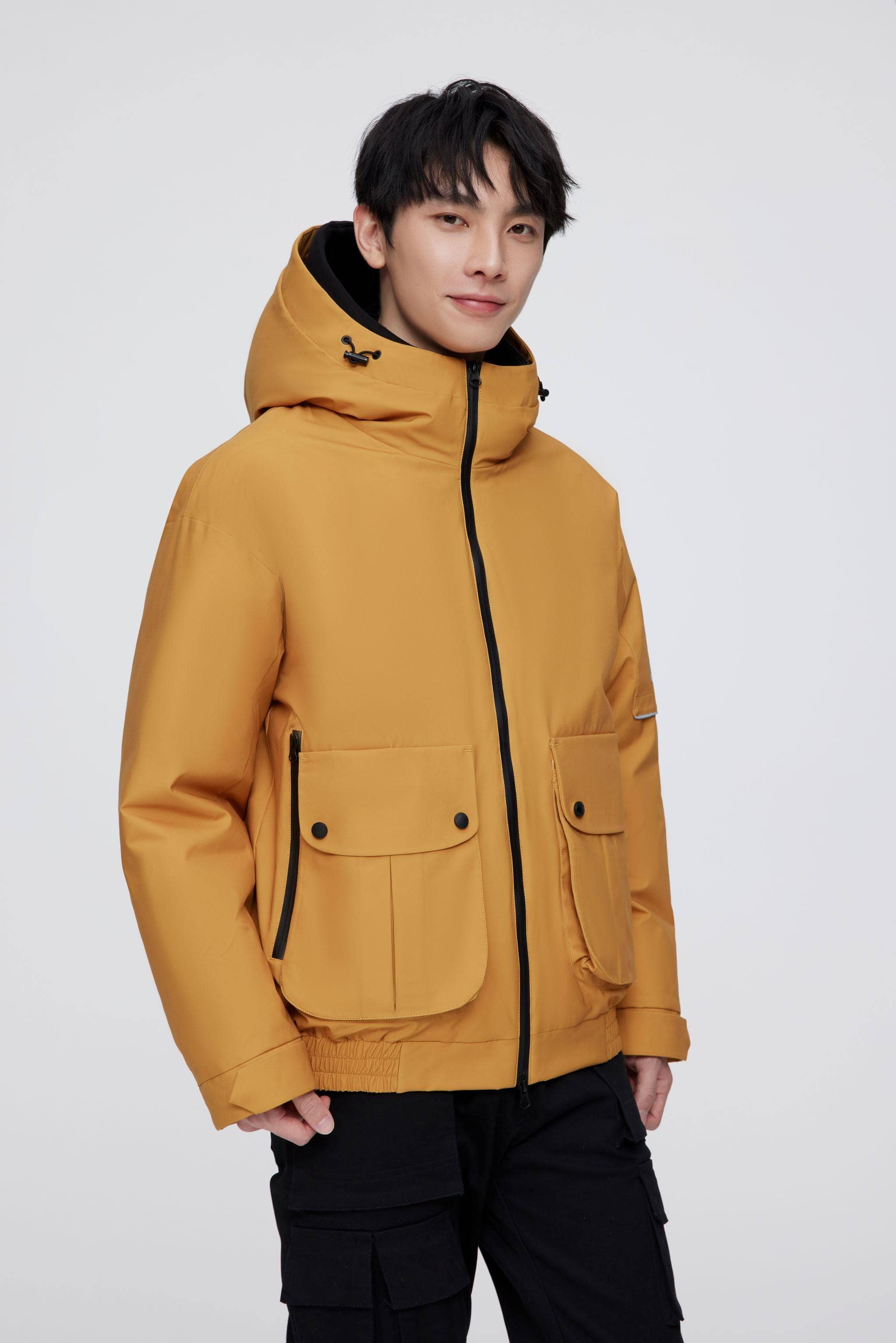 BOSIDENG 2022 Short Goose Down Jacket With Hood Jacket S / Sail Yellow