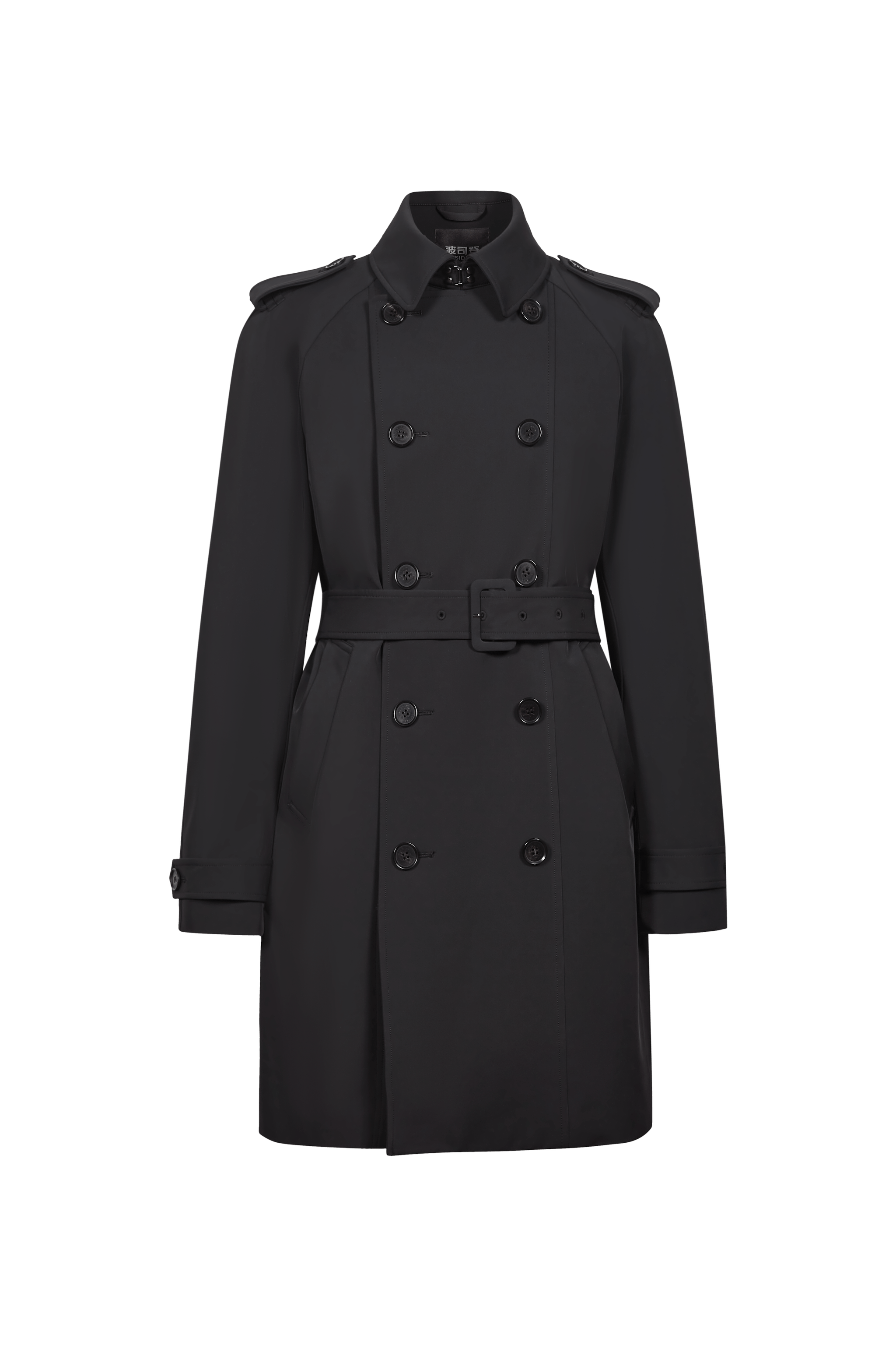 BOSIDENG 2022 Mid-length Detachable Goose Down Trench Coat Jacket XS / Black