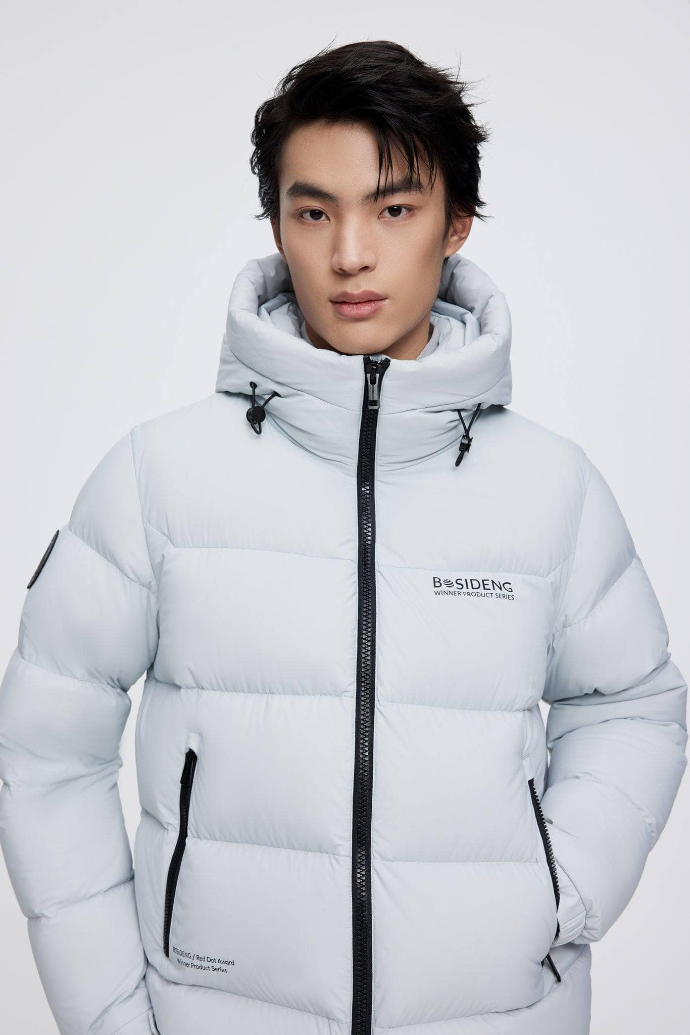 BOSIDENG 2022 Short Down Puffer With Hood Jacket XXS / Snow mist blue