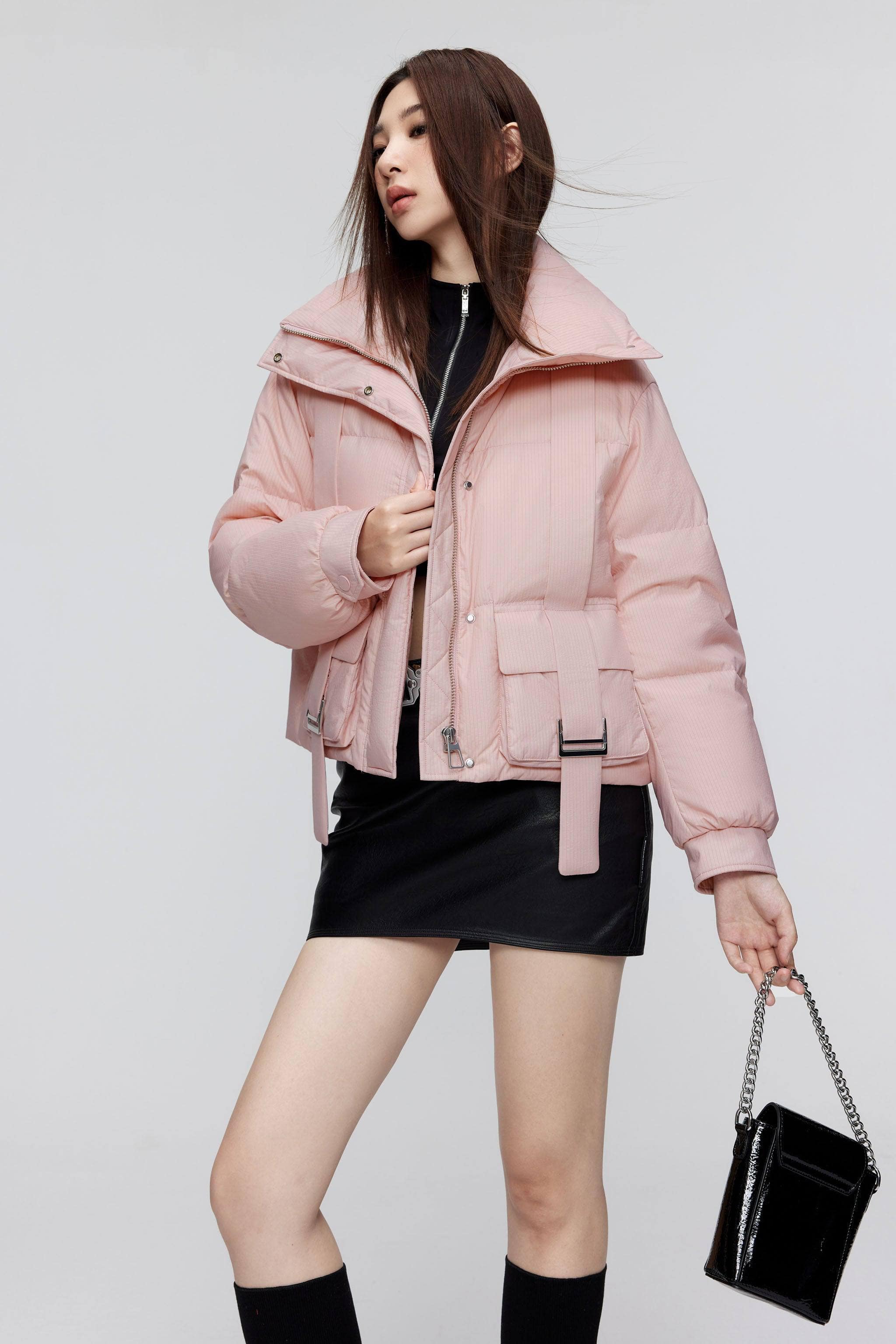 BOSIDENG 2023 BG Collection Oversized Down Jacket Jacket 4 / Metallic Pink