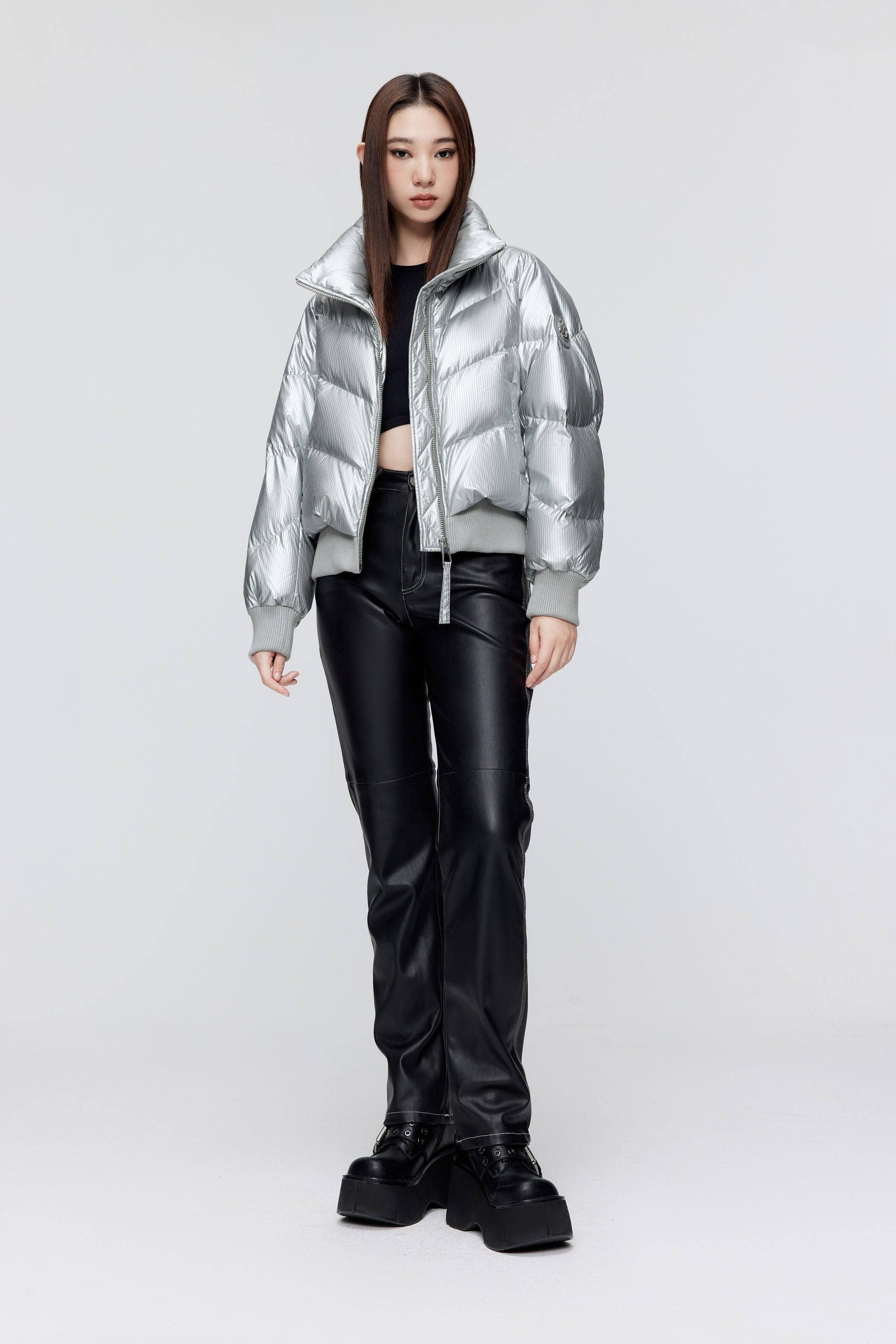 BOSIDENG 2023 BG Collection Oversized Cropped Down Bomber Jacket