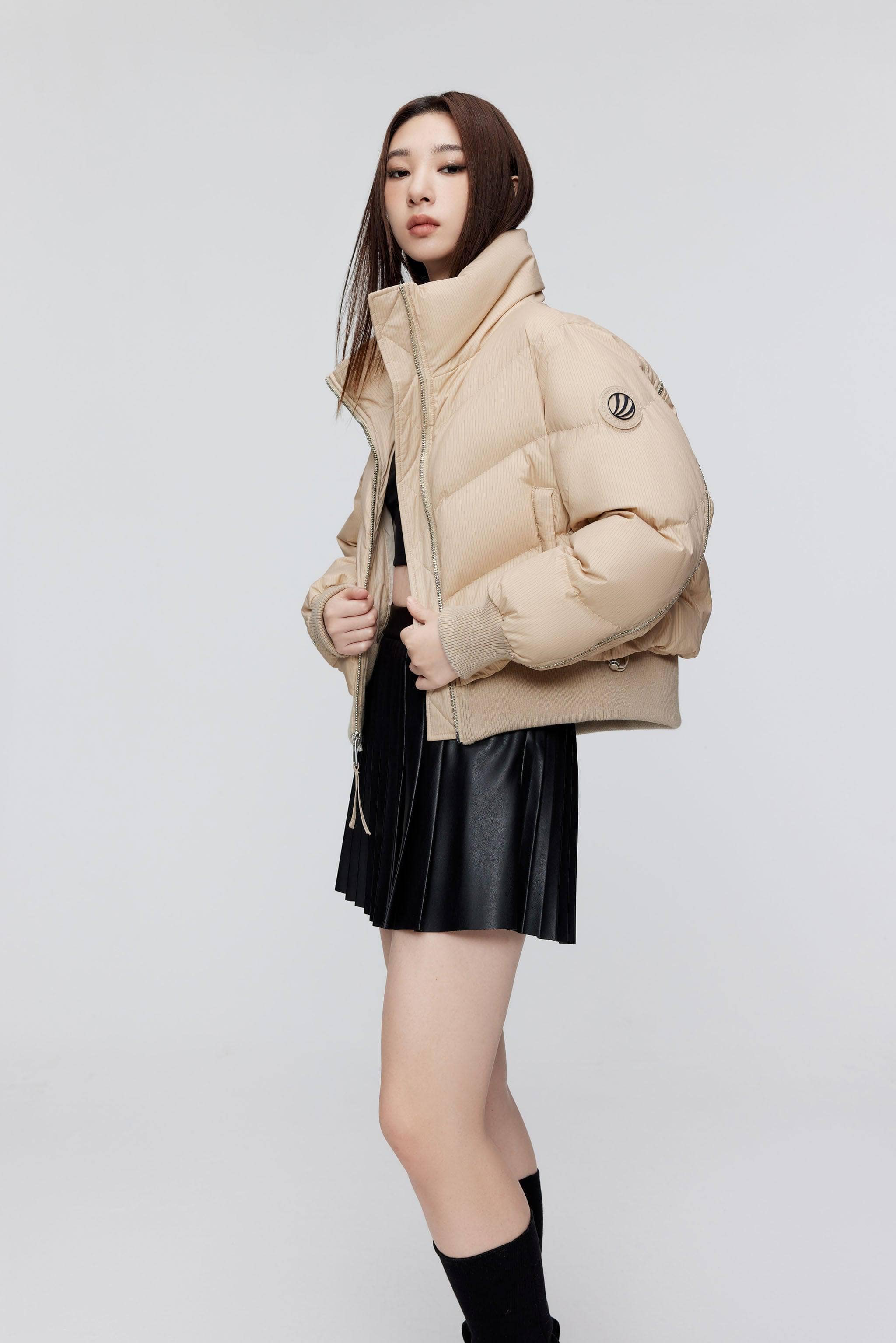 BOSIDENG 2023 BG Collection Oversized Cropped Down Bomber Jacket