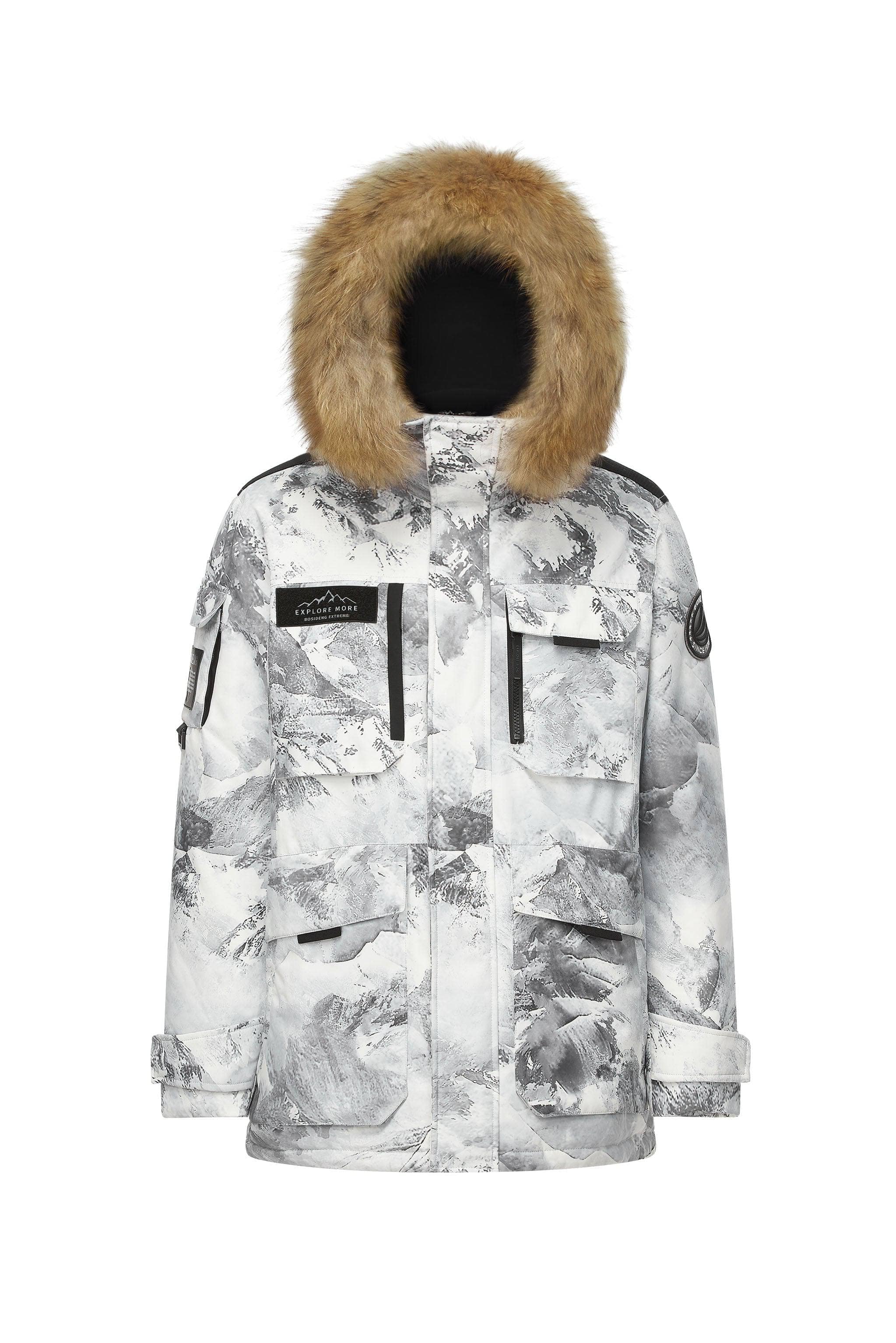 Camo goose down jacket hotsell