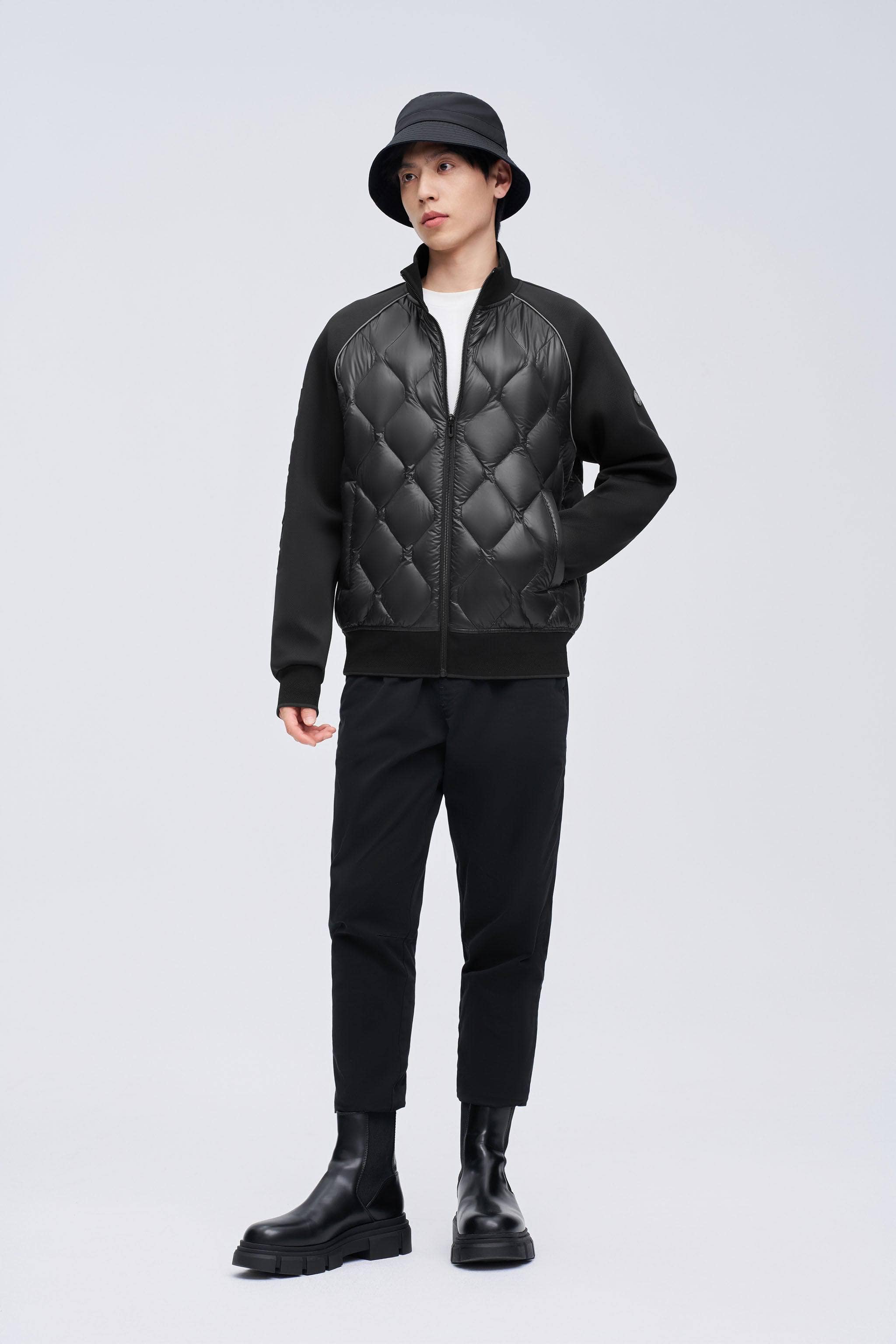 BOSIDENG 2023 Goose Down Quilted Sweater Jacket