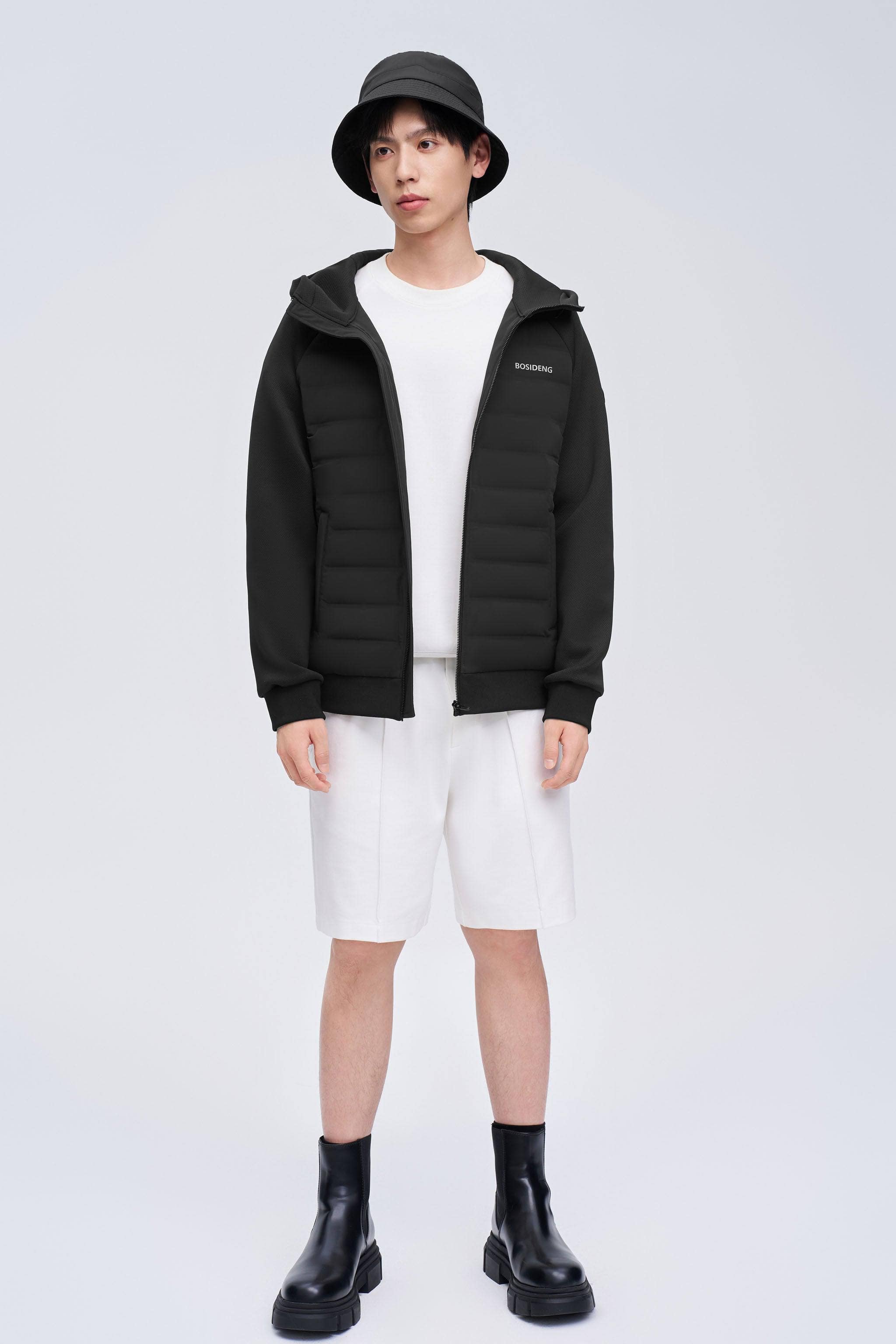 BOSIDENG 2023 Men's Goose Down Short Hoodie Jacket