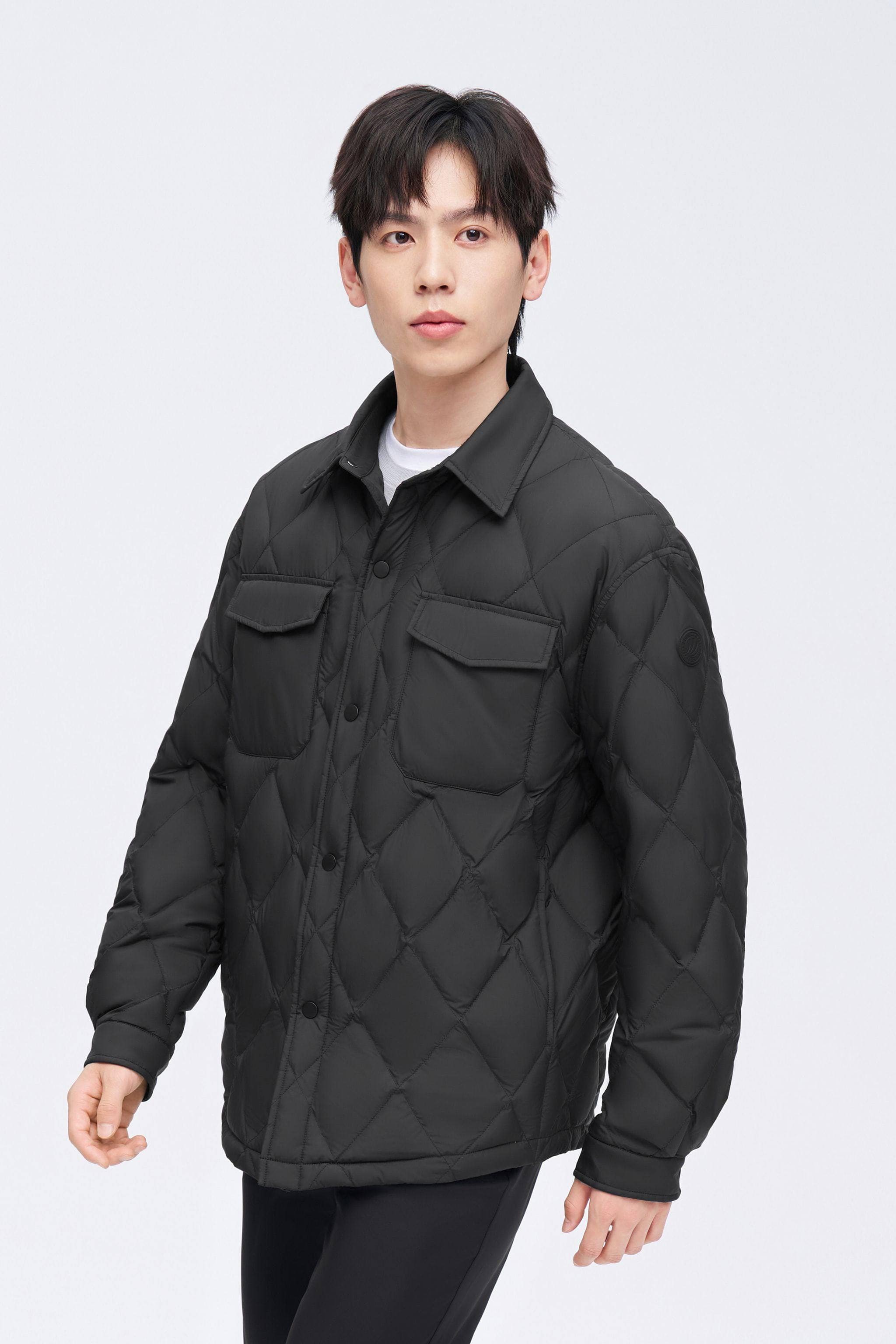 BOSIDENG 2023 Men's Quilted Down Shacket Jacket S / Black