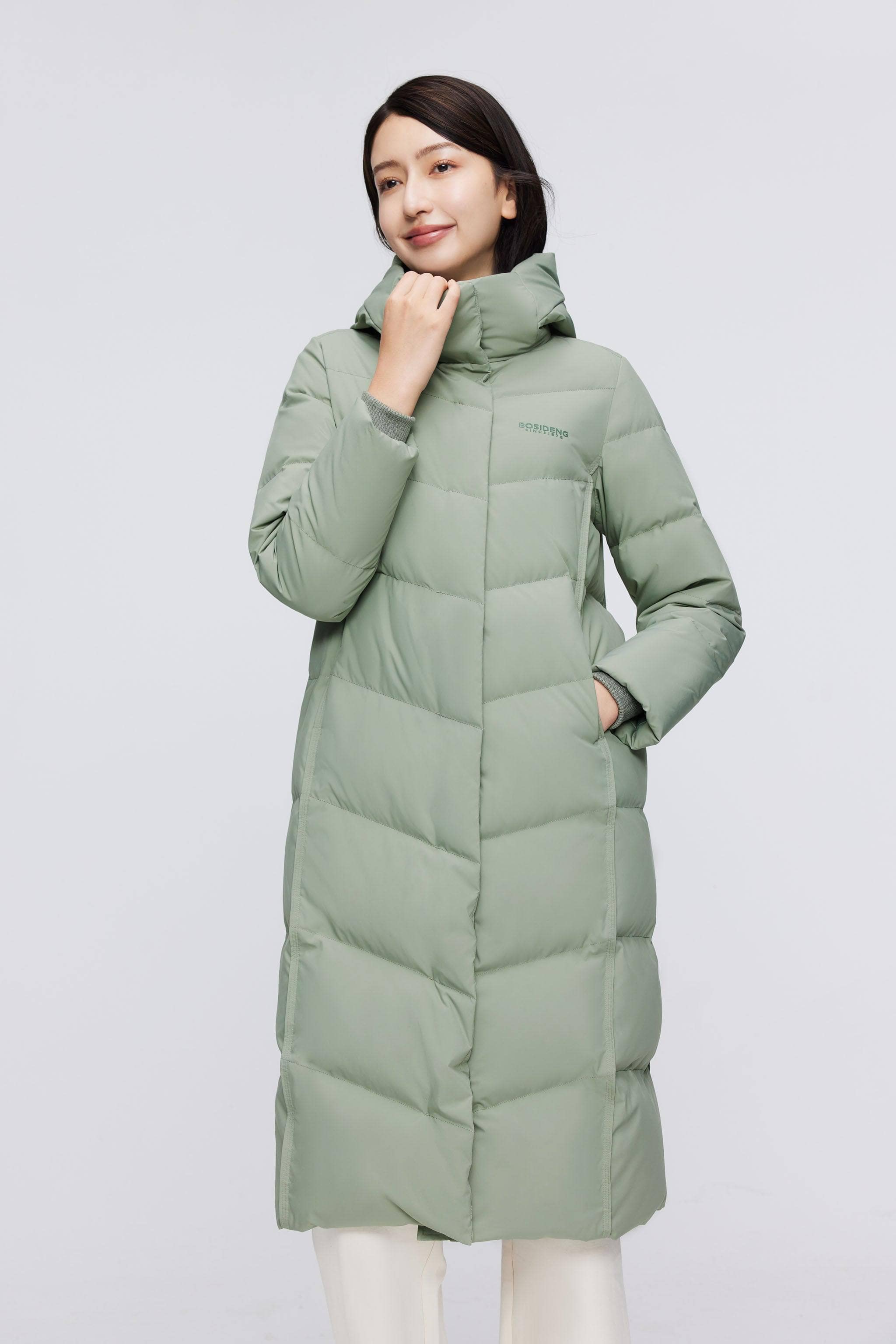 BOSIDENG 2023 Women's Classic Casual Full Length Down Coat 5176