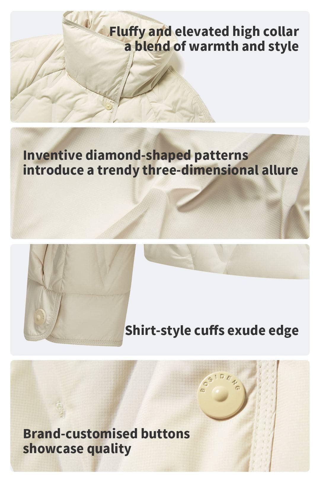 BOSIDENG 2023 Women's Goose Down Quilting Jacket Jacket