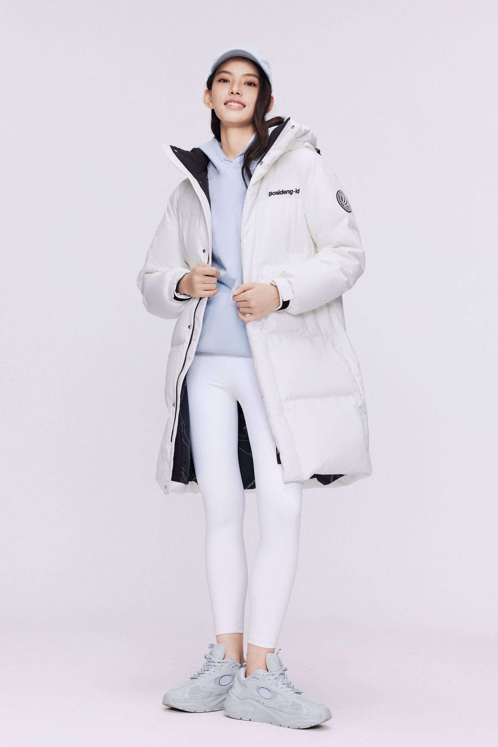 BOSIDENG 2023 Classic Thigh Length Down Jacket 3310 Jacket XXXS / Cloudy White