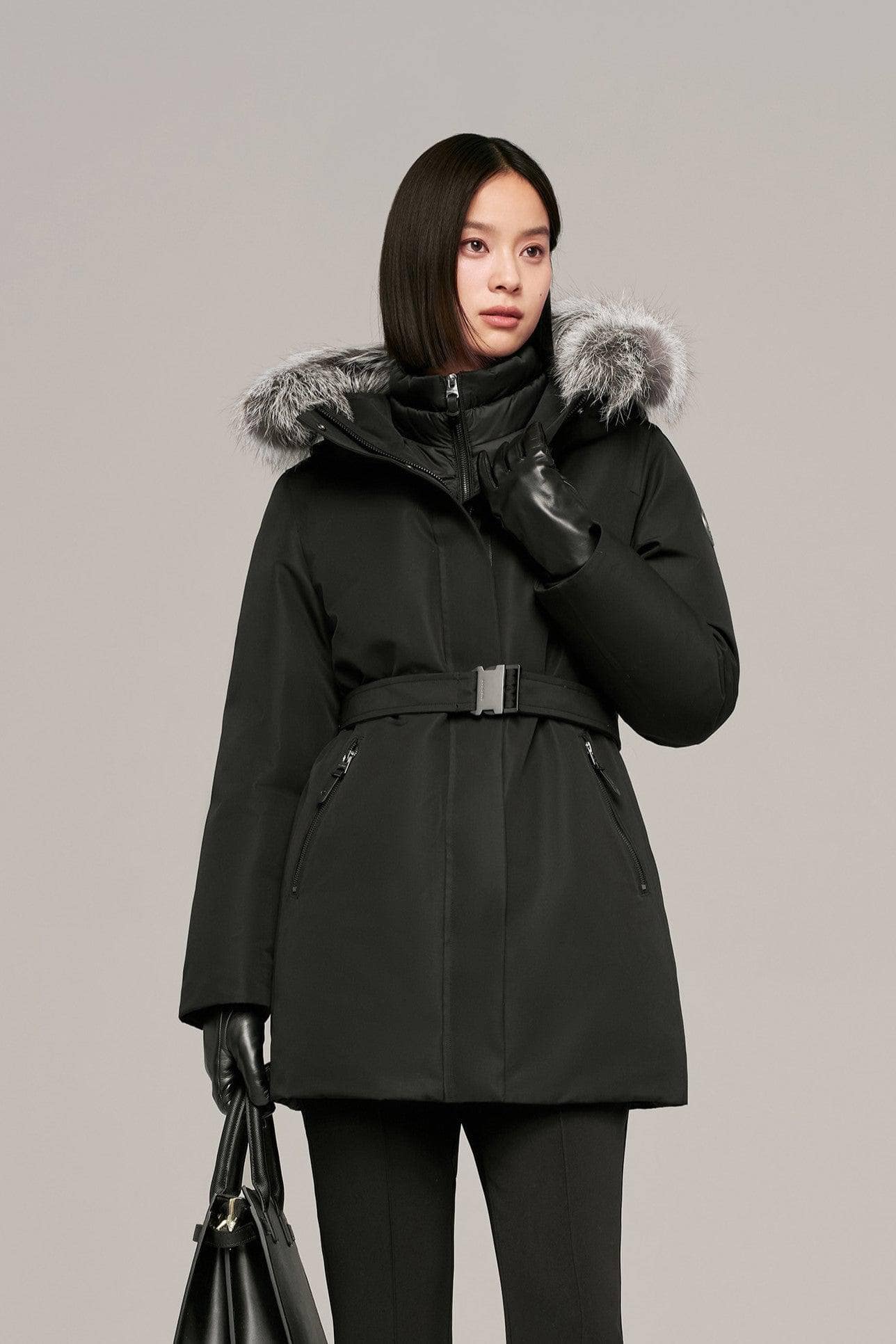 BOSIDENG 2024 Premium business women’s mid-length goose down coat Jackets Black / 4