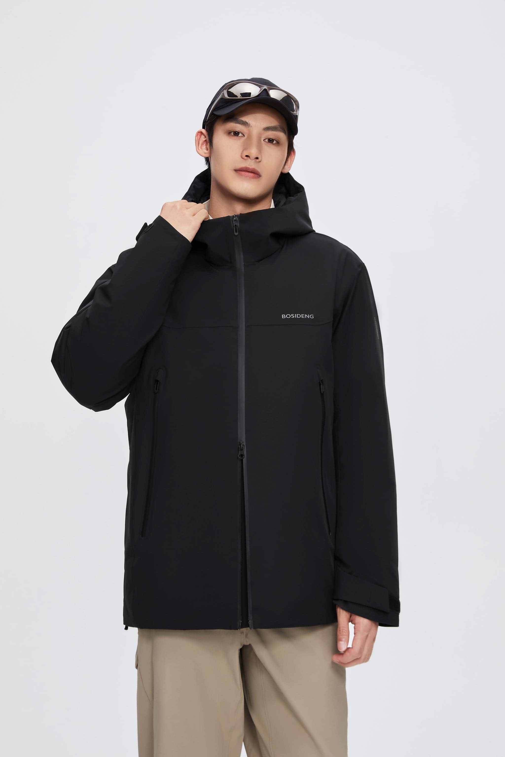 BOSIDENG 2024 Goose Down Hoody Windstopper 2400 Jackets Black / XS