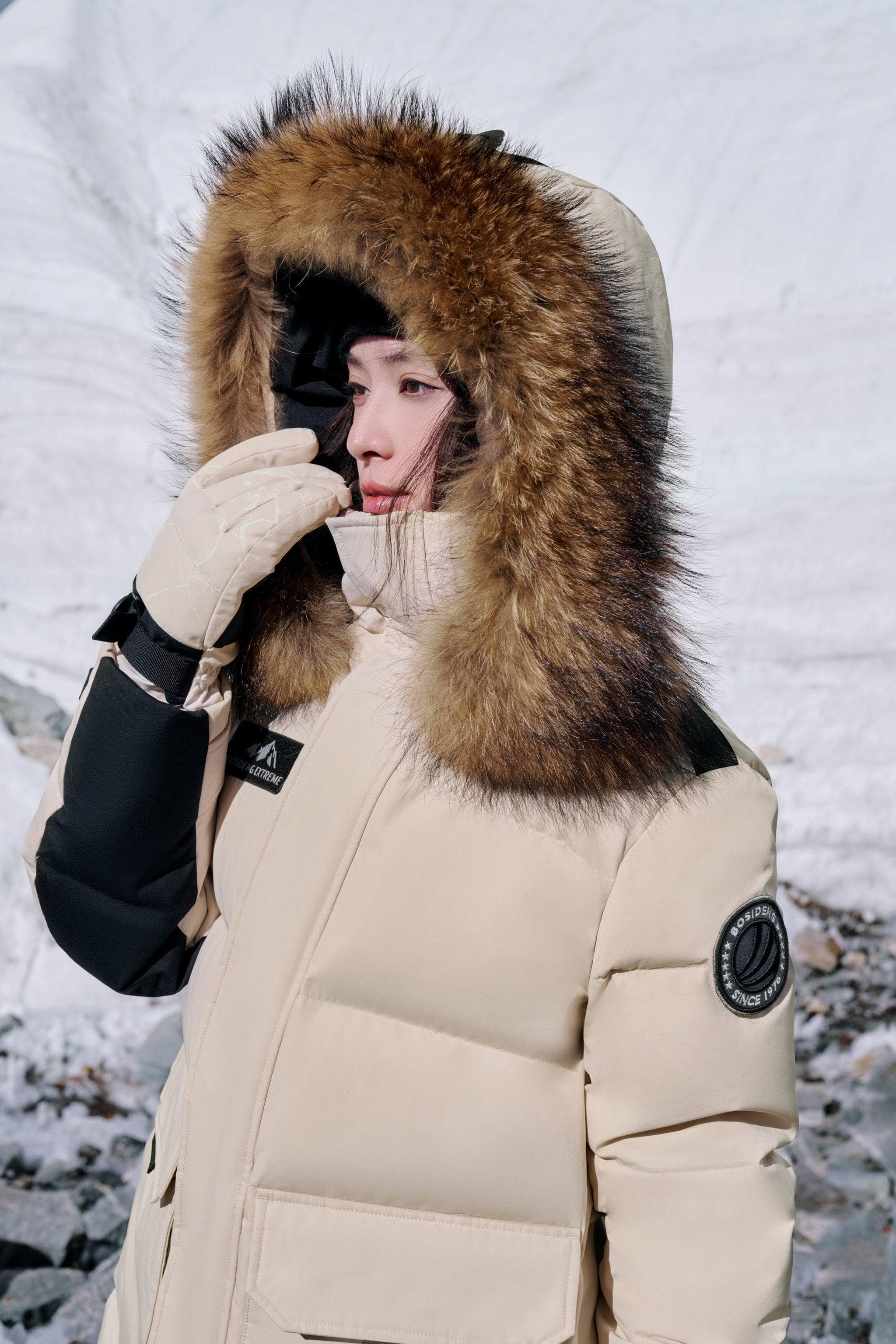 Parka with big fur hood online