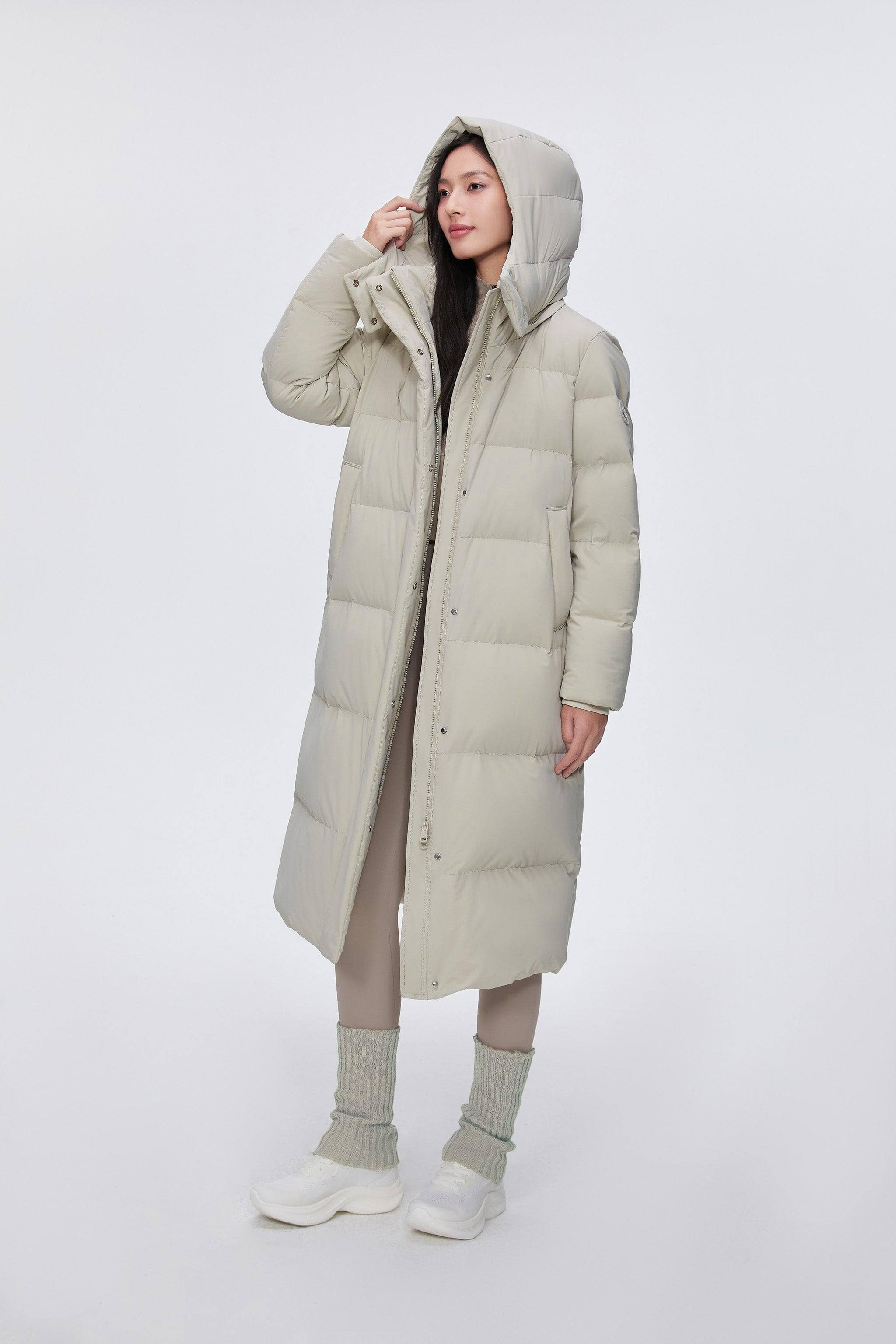 BOSIDENG 2024 Comfy Women's Down Coat With Detachable Hood Jackets