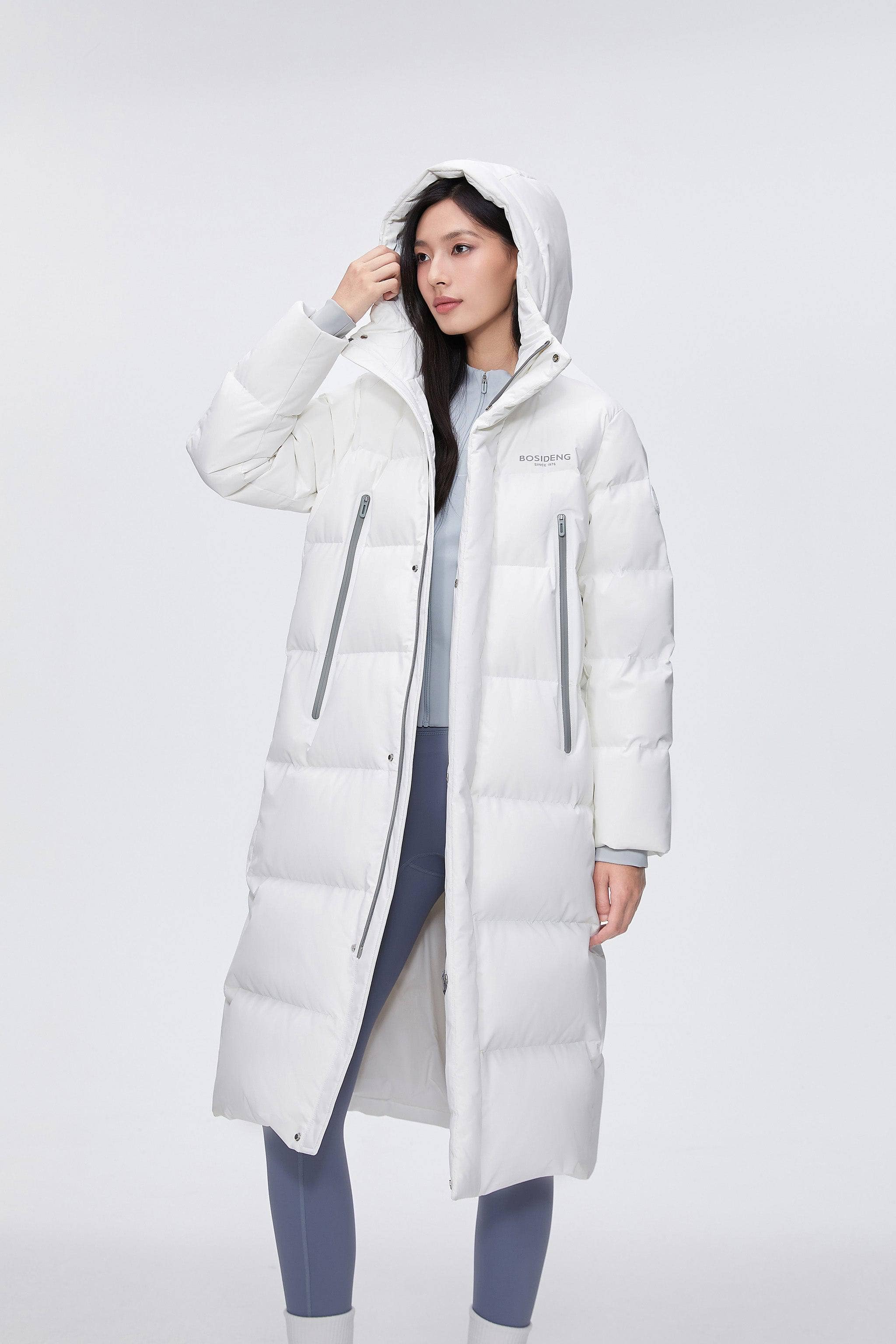 BOSIDENG 2024 Full Length Sporty Style Hoody Down Coat Jackets