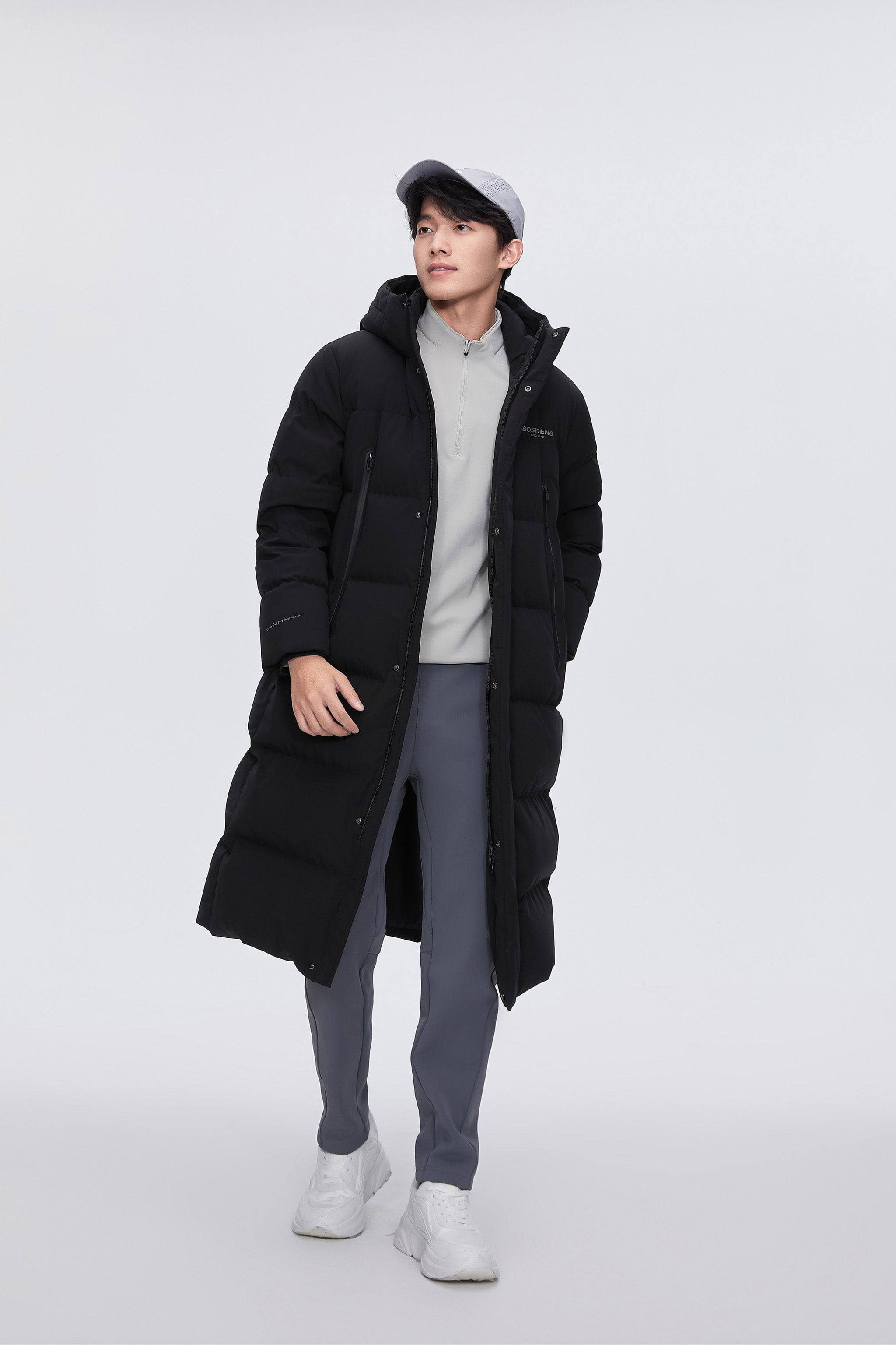 BOSIDENG 2024 Full Length Sporty Style Hoody Down Coat Jackets