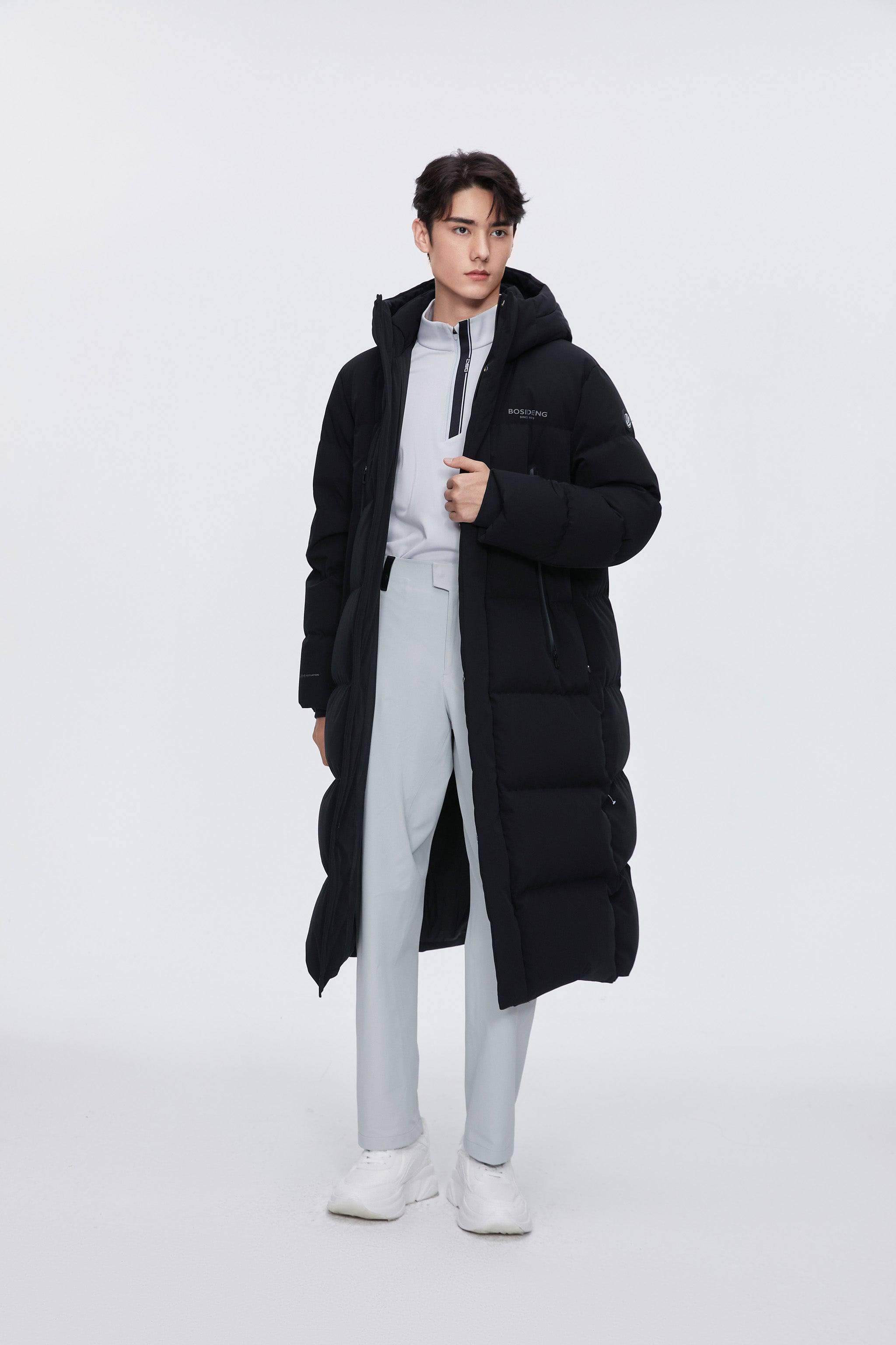 BOSIDENG 2024 Full Length Sporty Style Hoody Down Coat Jackets