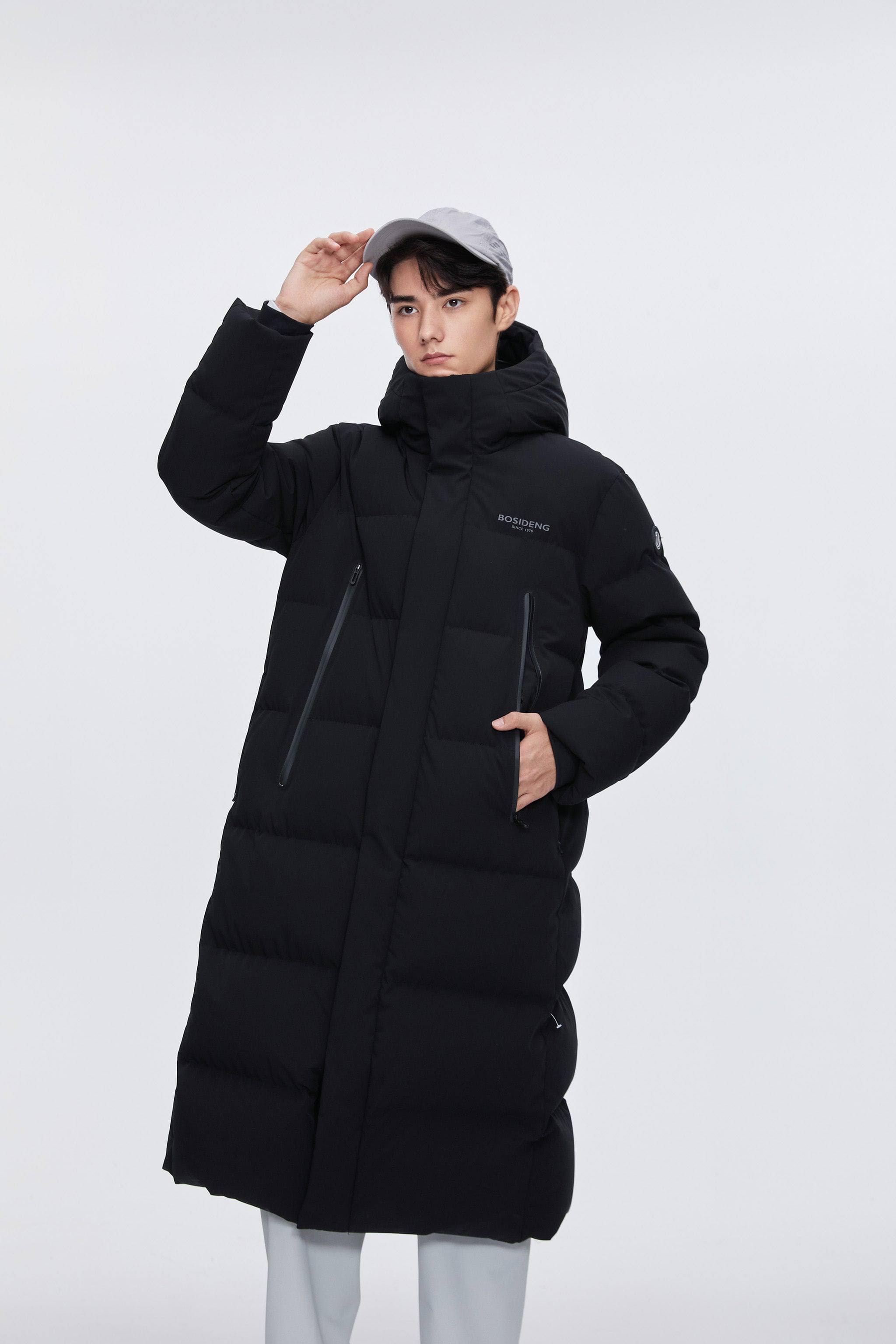 BOSIDENG 2024 Full Length Sporty Style Hoody Down Coat Jackets