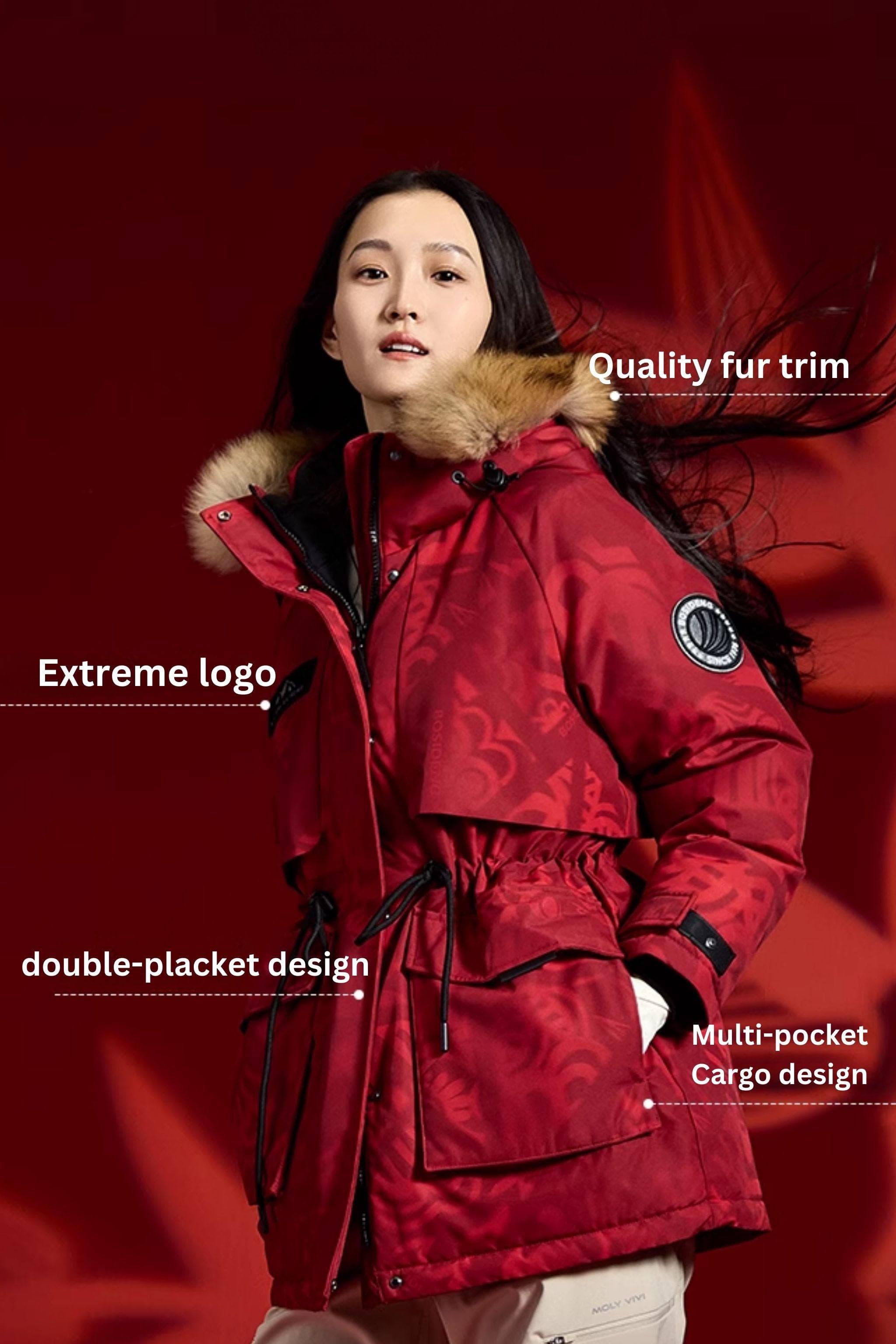 BOSIDENG 2024 Limited Edition: Women’s Classic Extreme Goose Down Jacket With Fur Hood Jackets