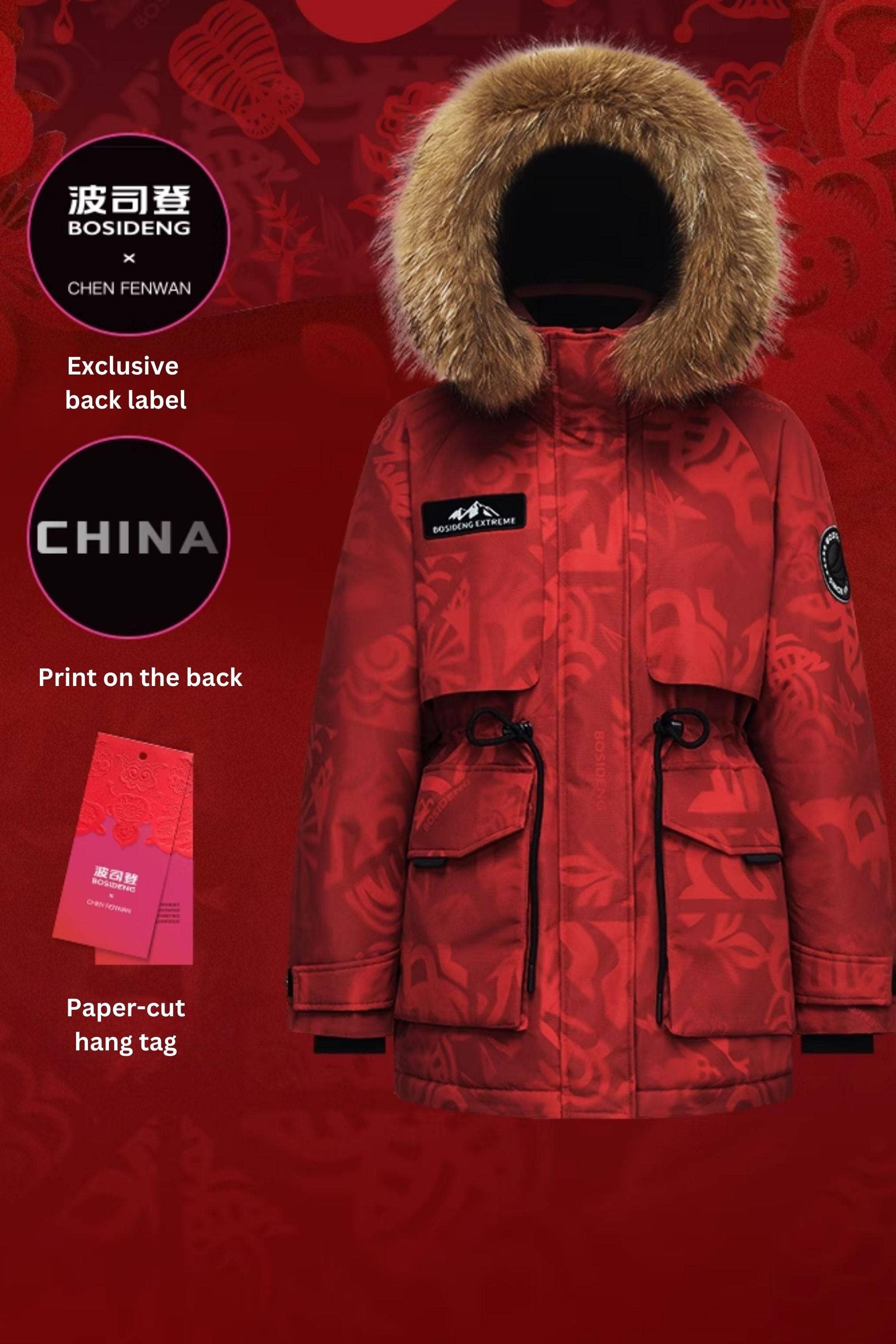 BOSIDENG 2024 Limited Edition: Women’s Classic Extreme Goose Down Jacket With Fur Hood Jackets