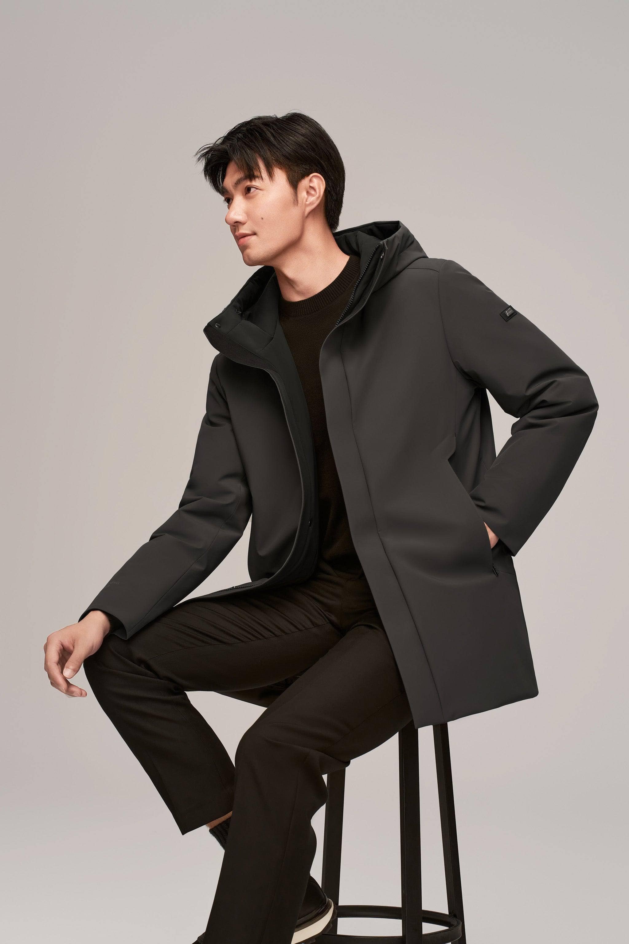 BOSIDENG 2024 Men's Middle Length Goose Down Coat Coats