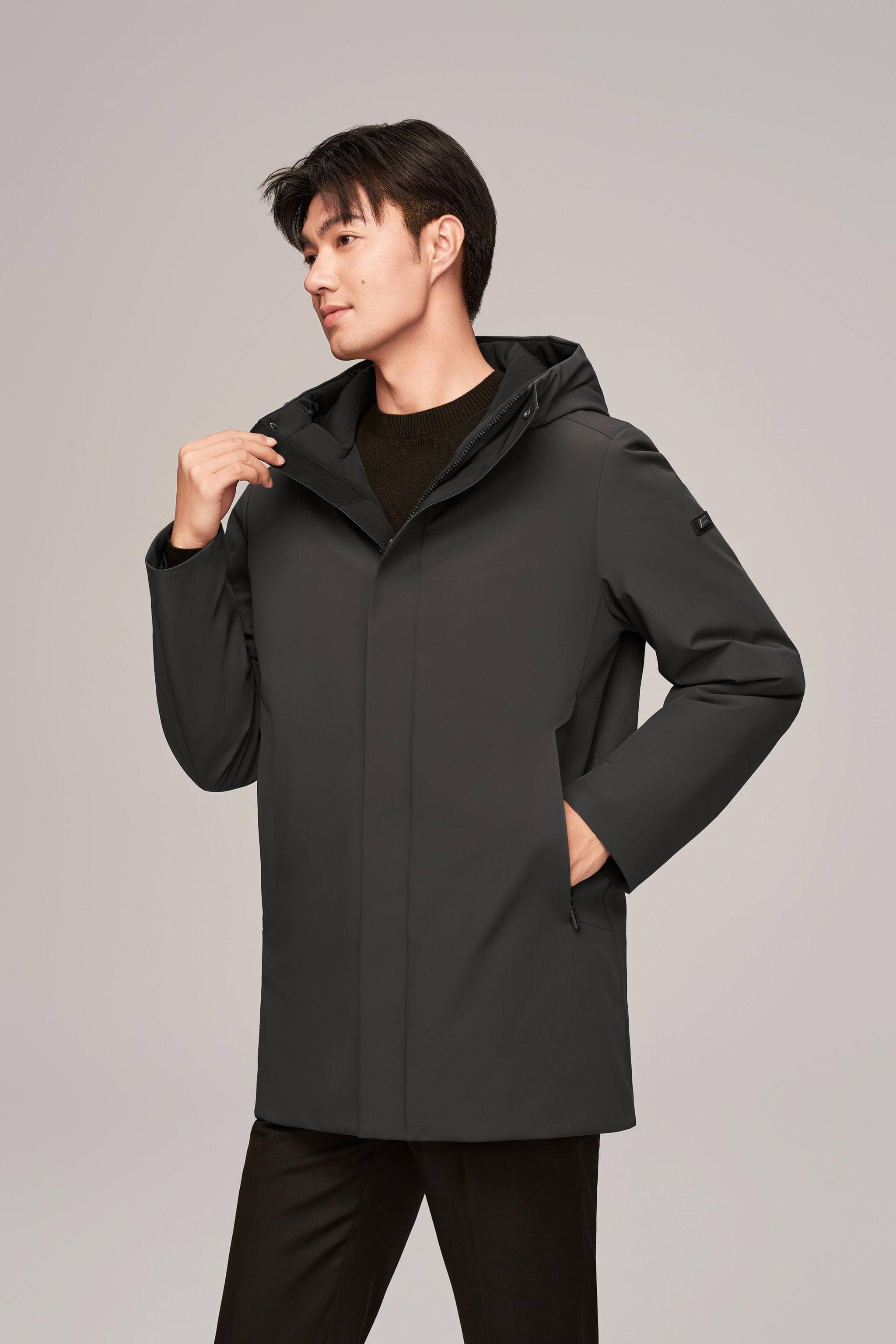 Down mid length coats best sale