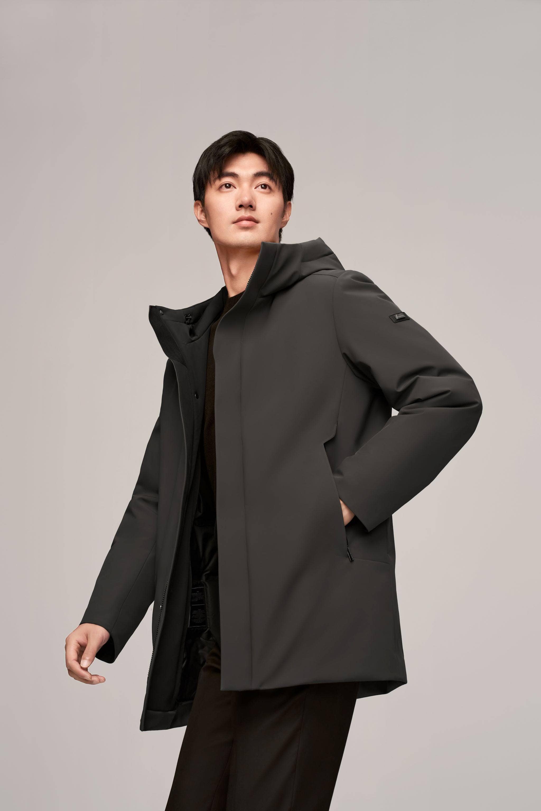 BOSIDENG 2024 Men's Middle Length Goose Down Coat Coats