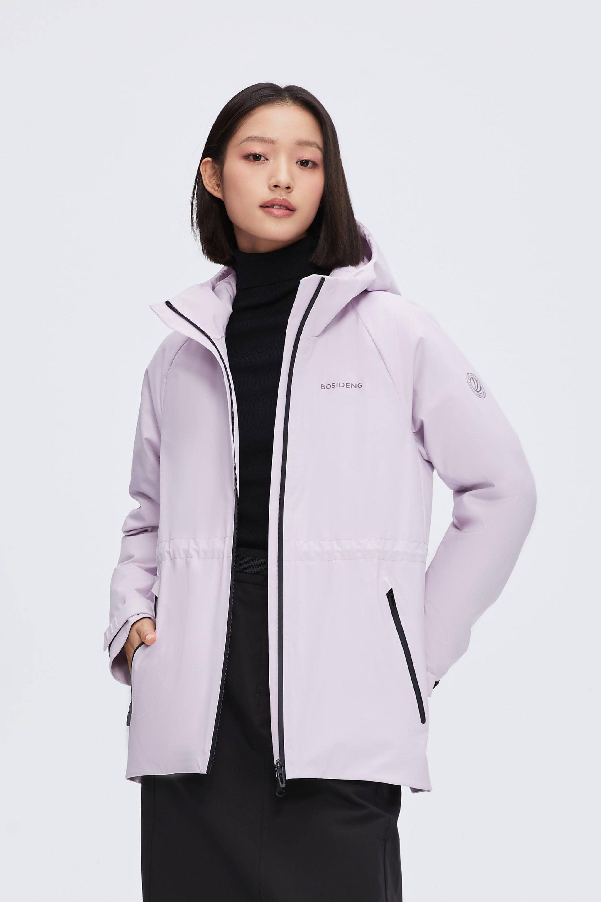 BOSIDENG 2024 Women's goose down hoody windstopper 2406 Jackets Pastel Purple / 4