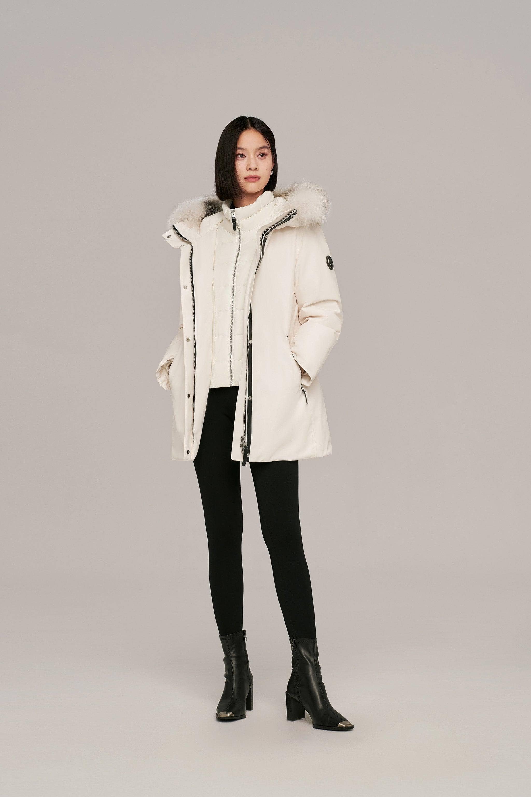 BOSIDENG 2024 Premium business women’s mid-length goose down coat Jackets