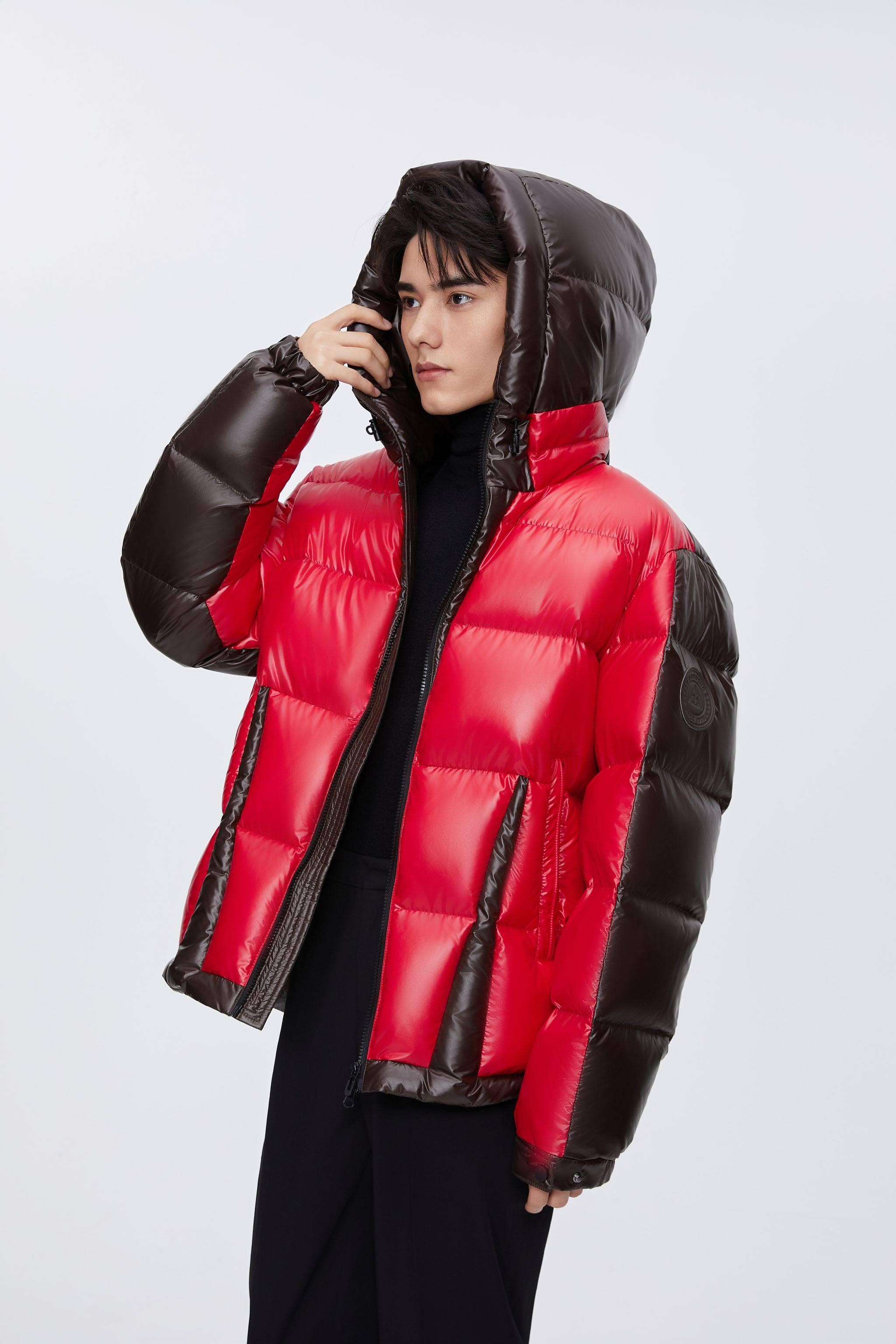 BOSIDENG 2024 BSD X MSGM Colour Block Puffer puffer Red/Brown / S