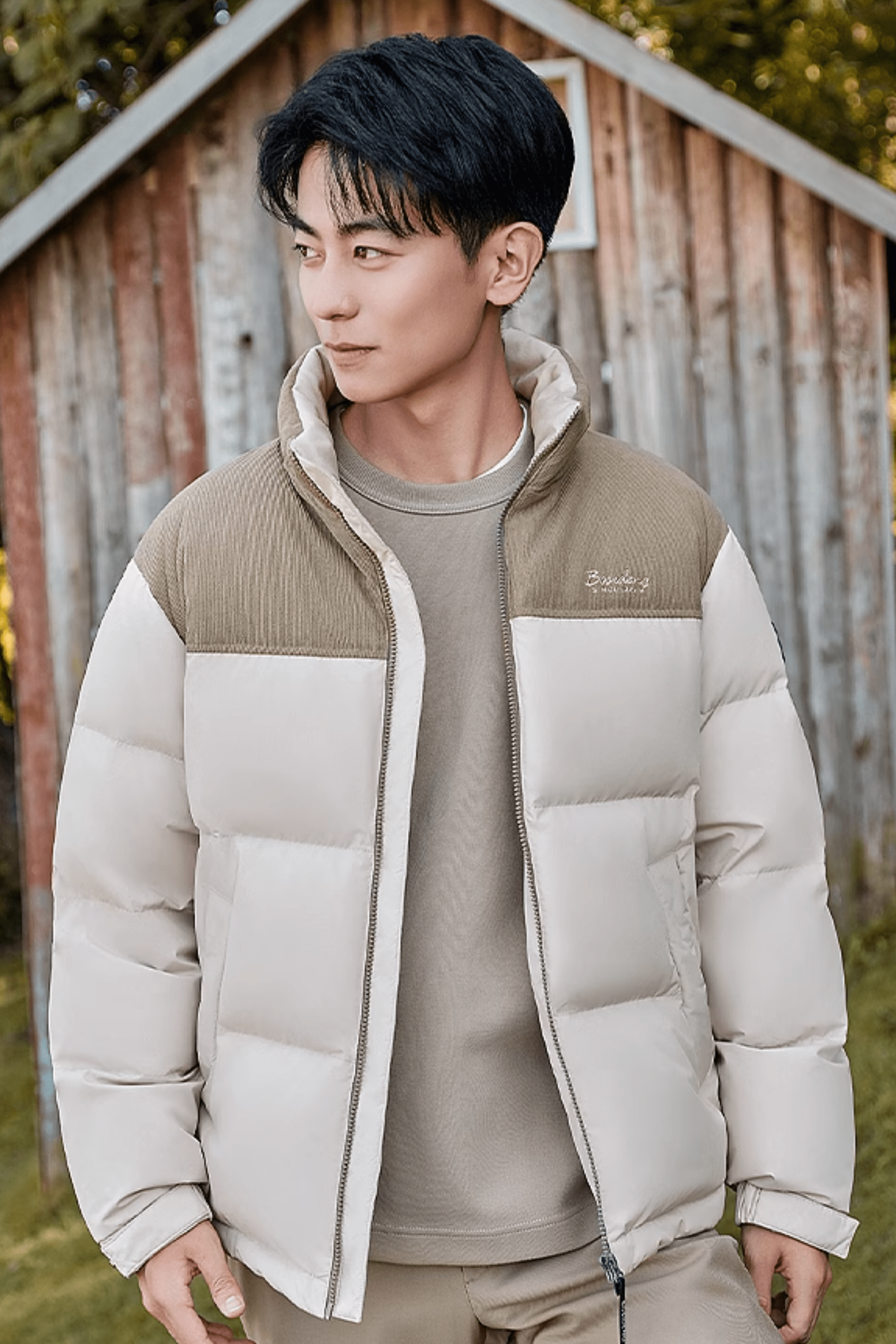 BOSIDENG 2024 Men's Standing Collar Down Jacket Jackets Sand / XS