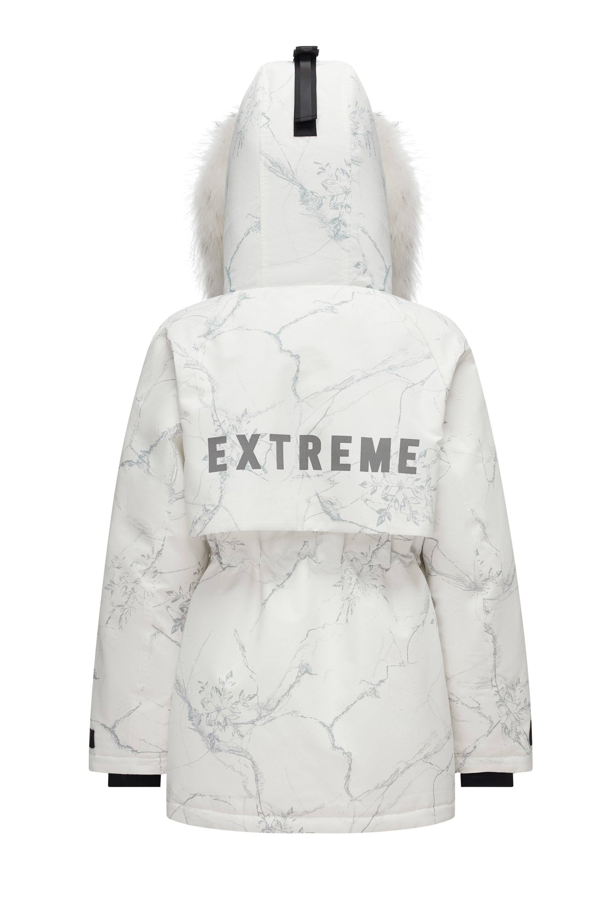 Eddie orders Bauer XS White Premium Quality Goose Down Faux Fur Removeable Hood Coat