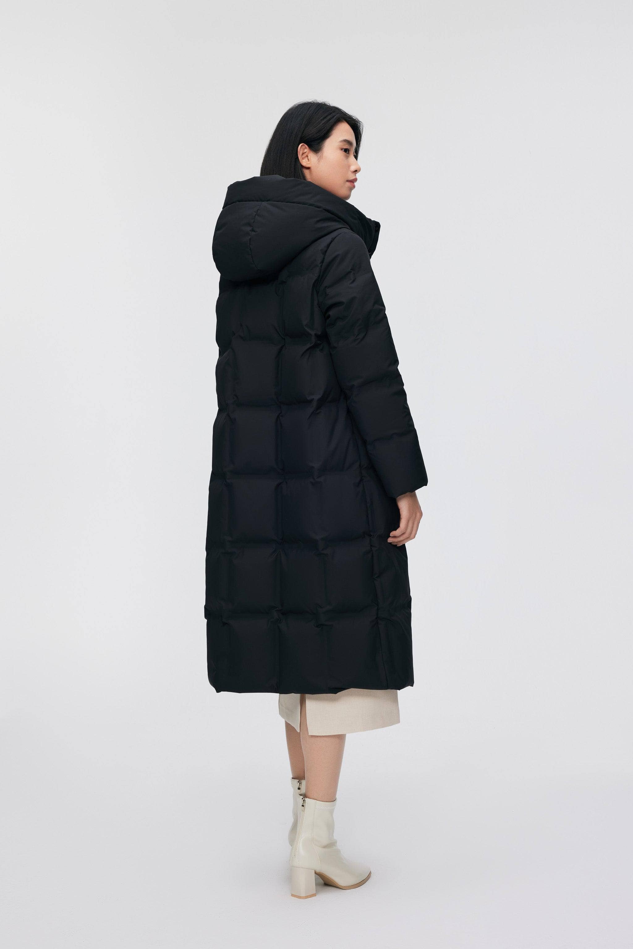 BOSIDENG 2024 Women's Diamond Quilt Full Length Goose Down Coat Jackets