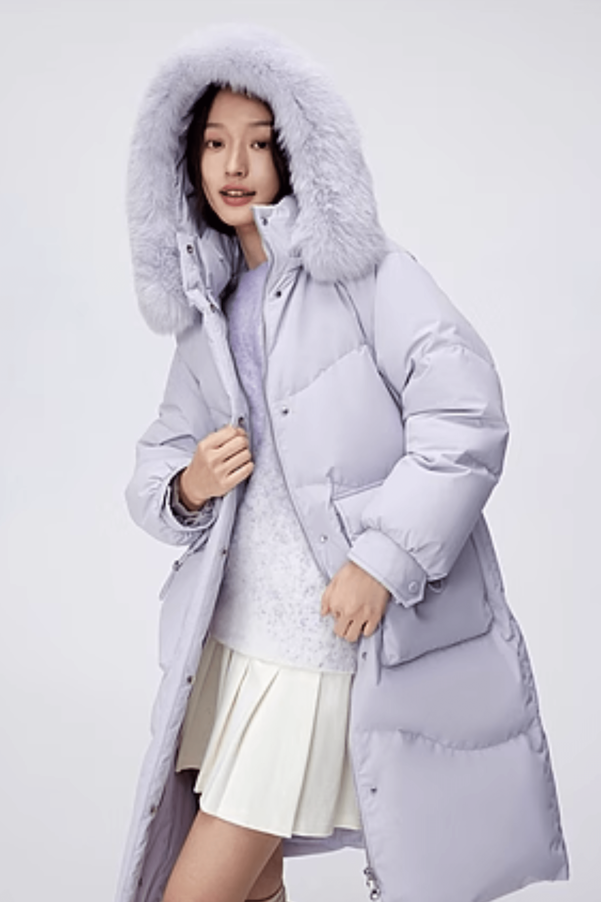 BOSIDENG 2024 Women's Long Down Coat With Detachable Hood 5212 Jackets