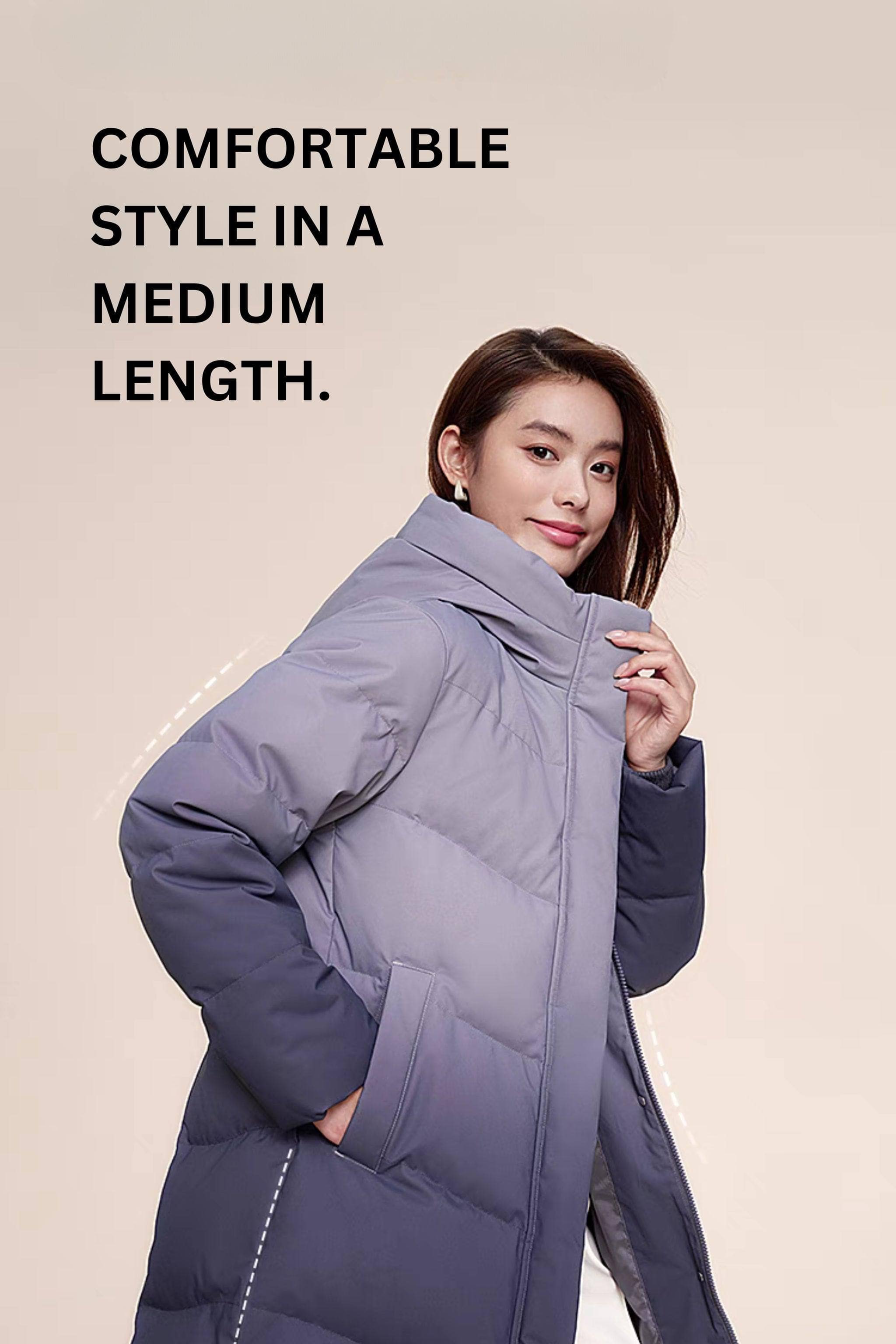 BOSIDENG 2024 Women's Middle Length Down Coat 5124 Coats