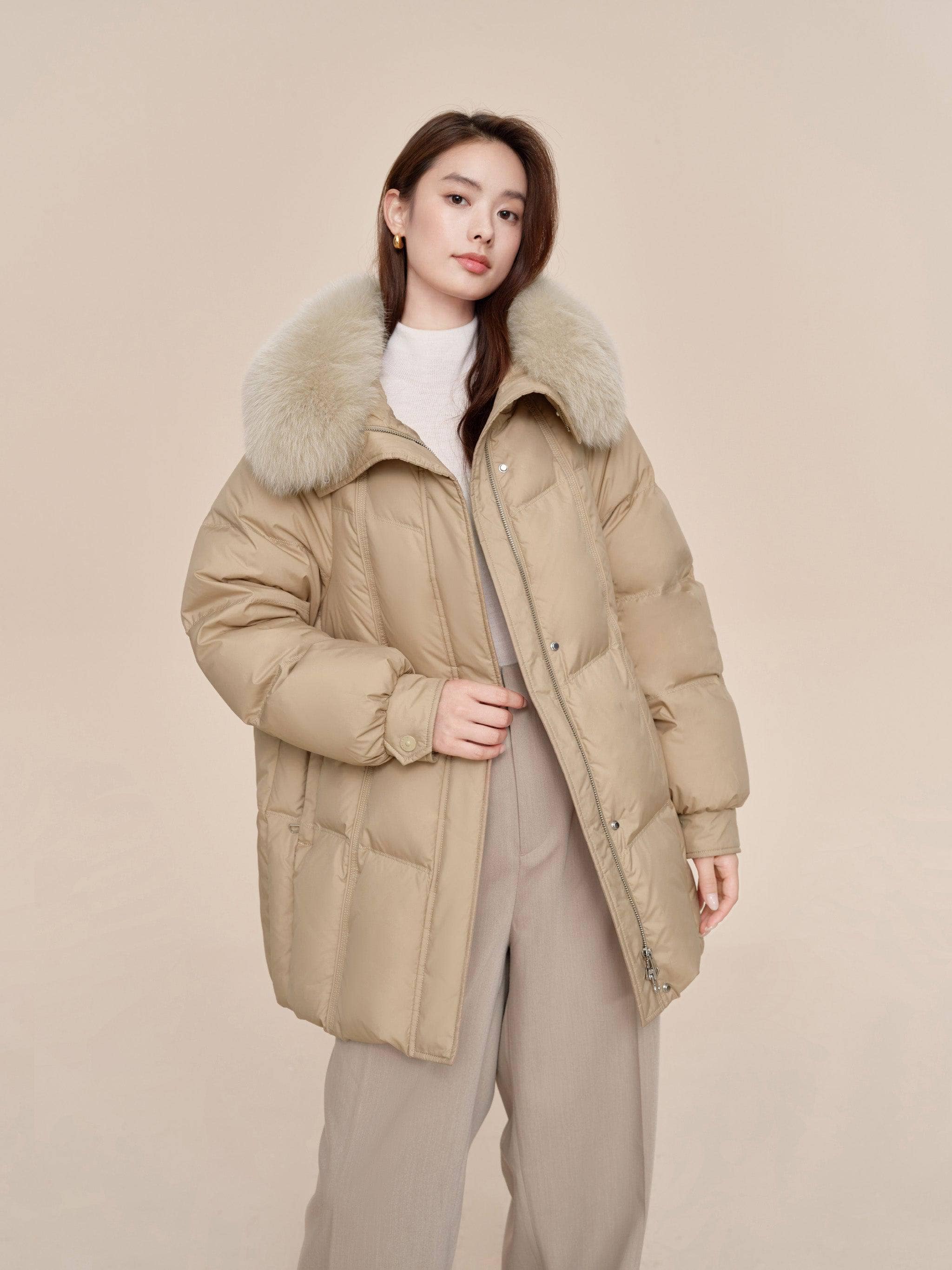 BOSIDENG 2024 Women's Middle Length Down Coat 5186 Jackets