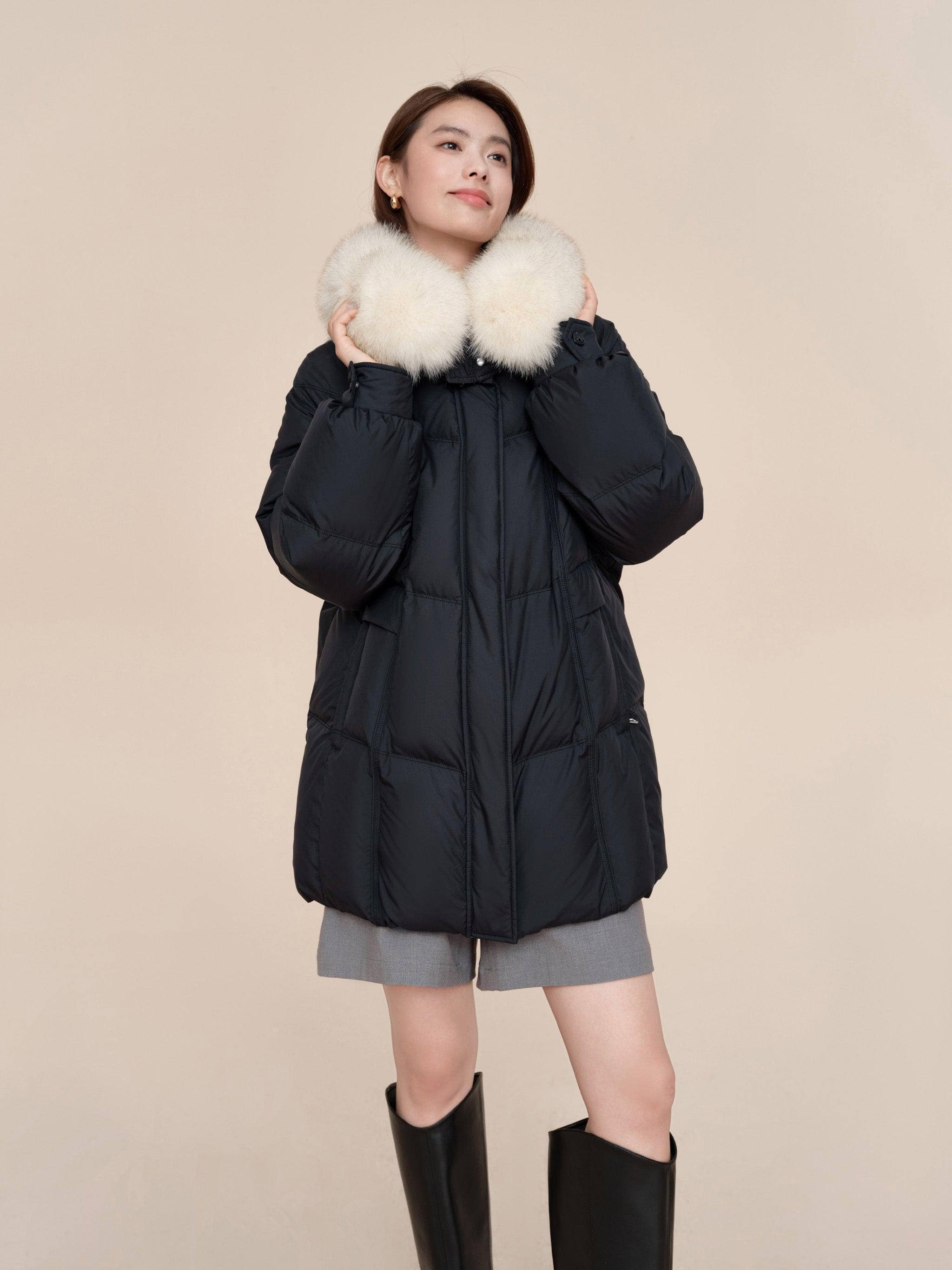 BOSIDENG 2024 Women's Middle Length Down Coat 5186 Jackets