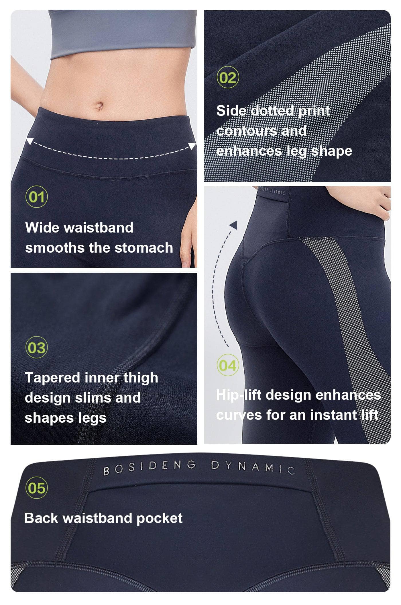 BOSIDENG 2024 Women's Yoga Leggings 7024